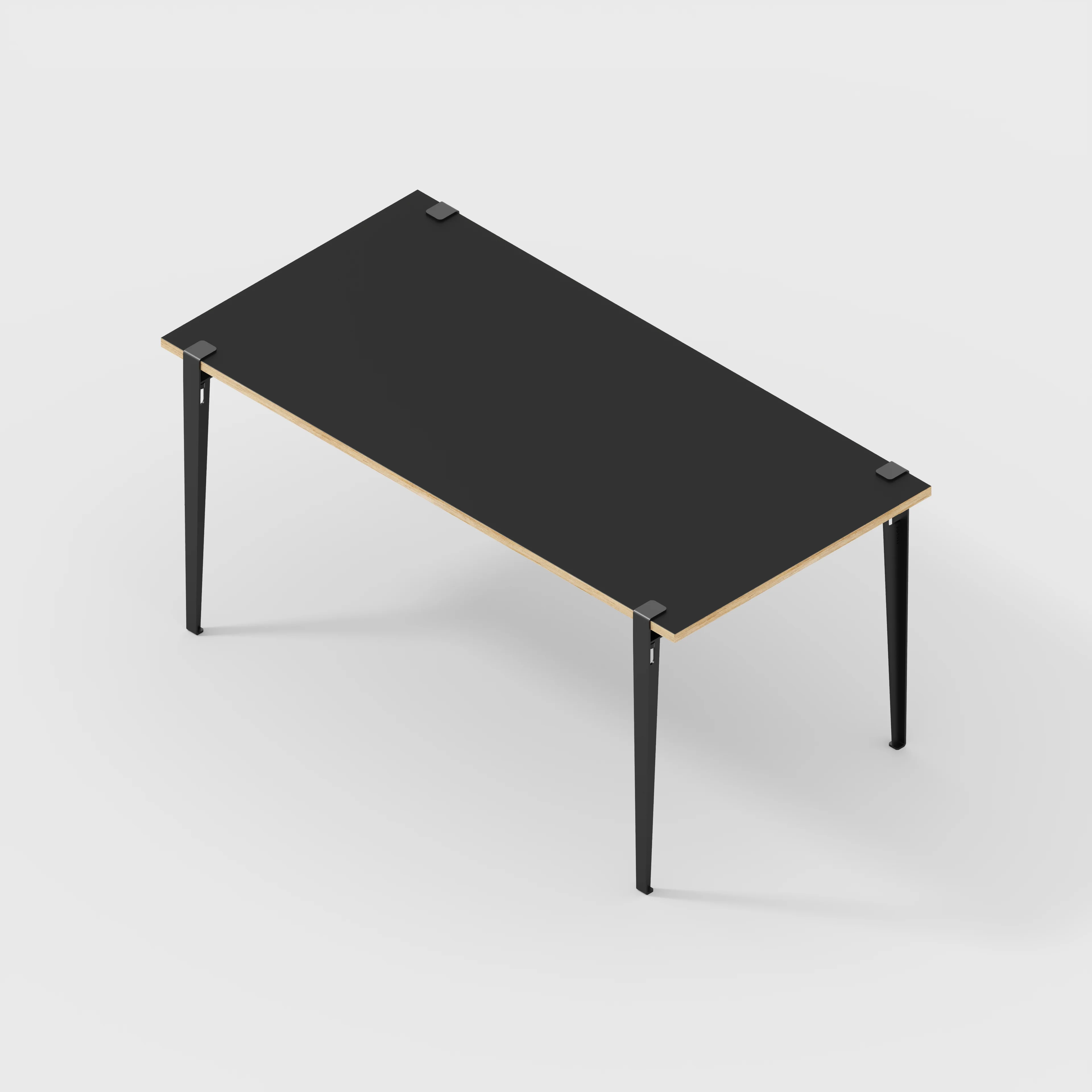 Plywood Table with Black Tiptoe Legs - Formica Diamond Black - 1600(w) x 800(d) x 750(h) - Image 5