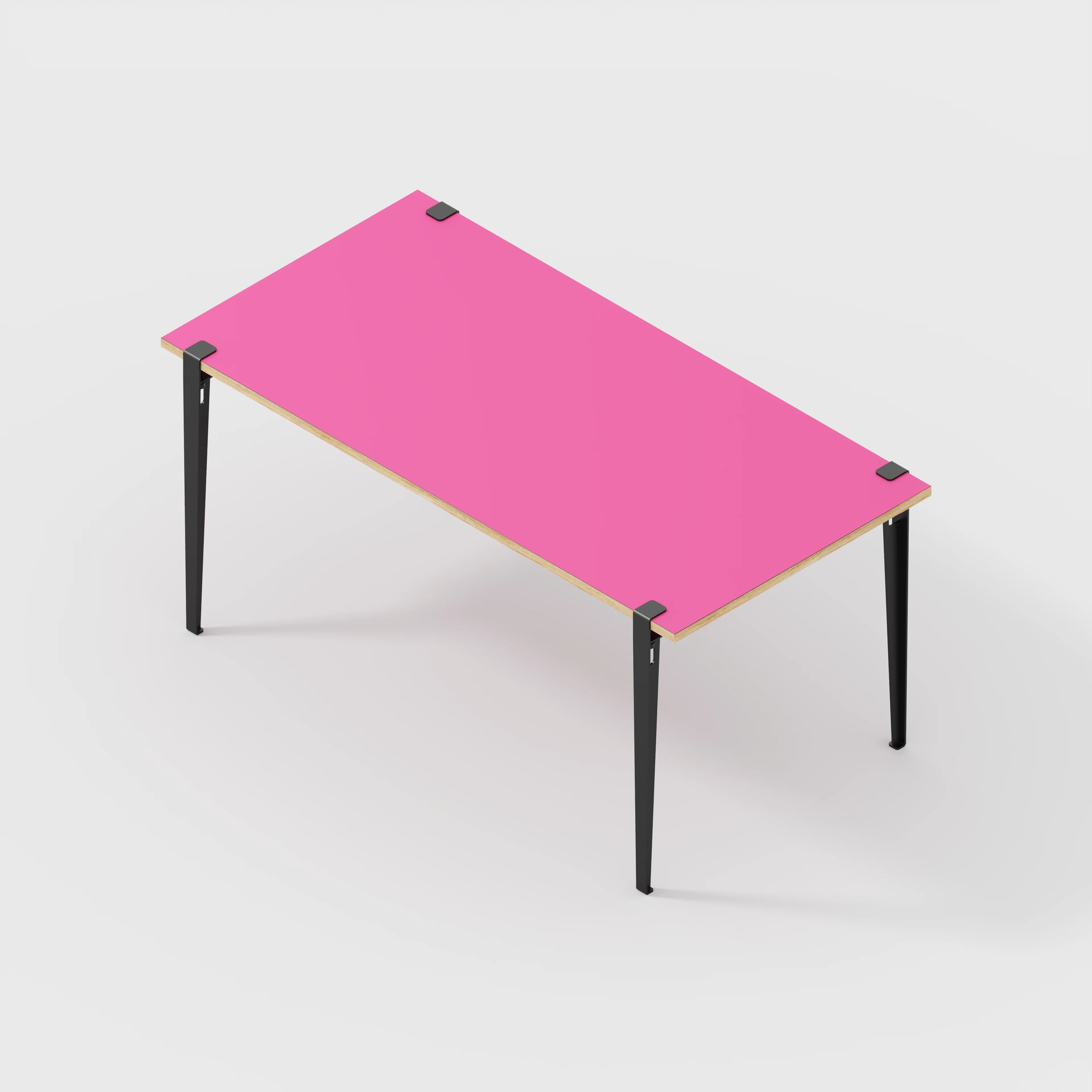 Plywood Table with Black Tiptoe Legs - Formica Juicy Pink - 1600(w) x 800(d) x 750(h) - Image 5