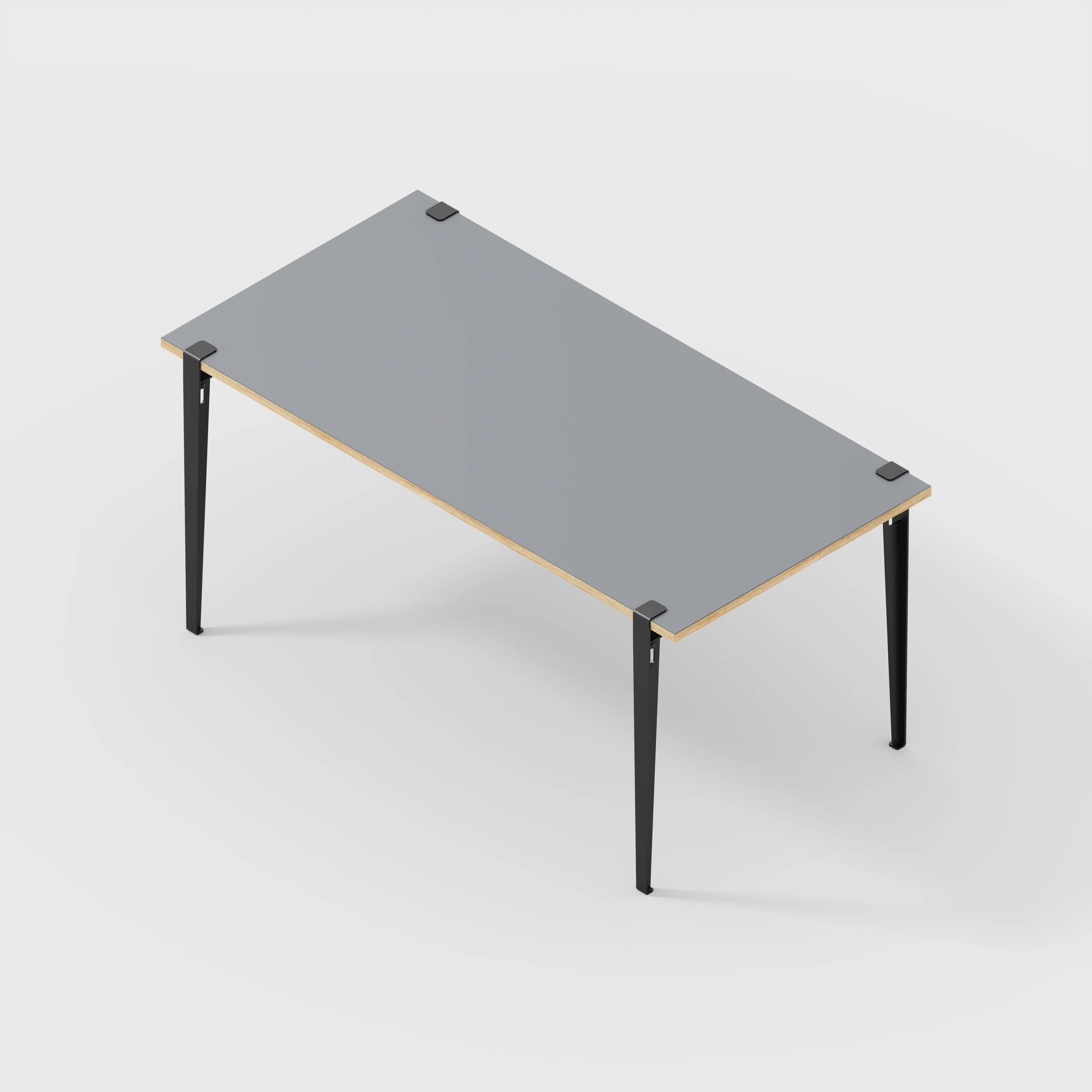 Plywood Table with Black Tiptoe Legs - Formica Tornado Grey- 1600(w) x 800(d) x 750(h) - Image 5