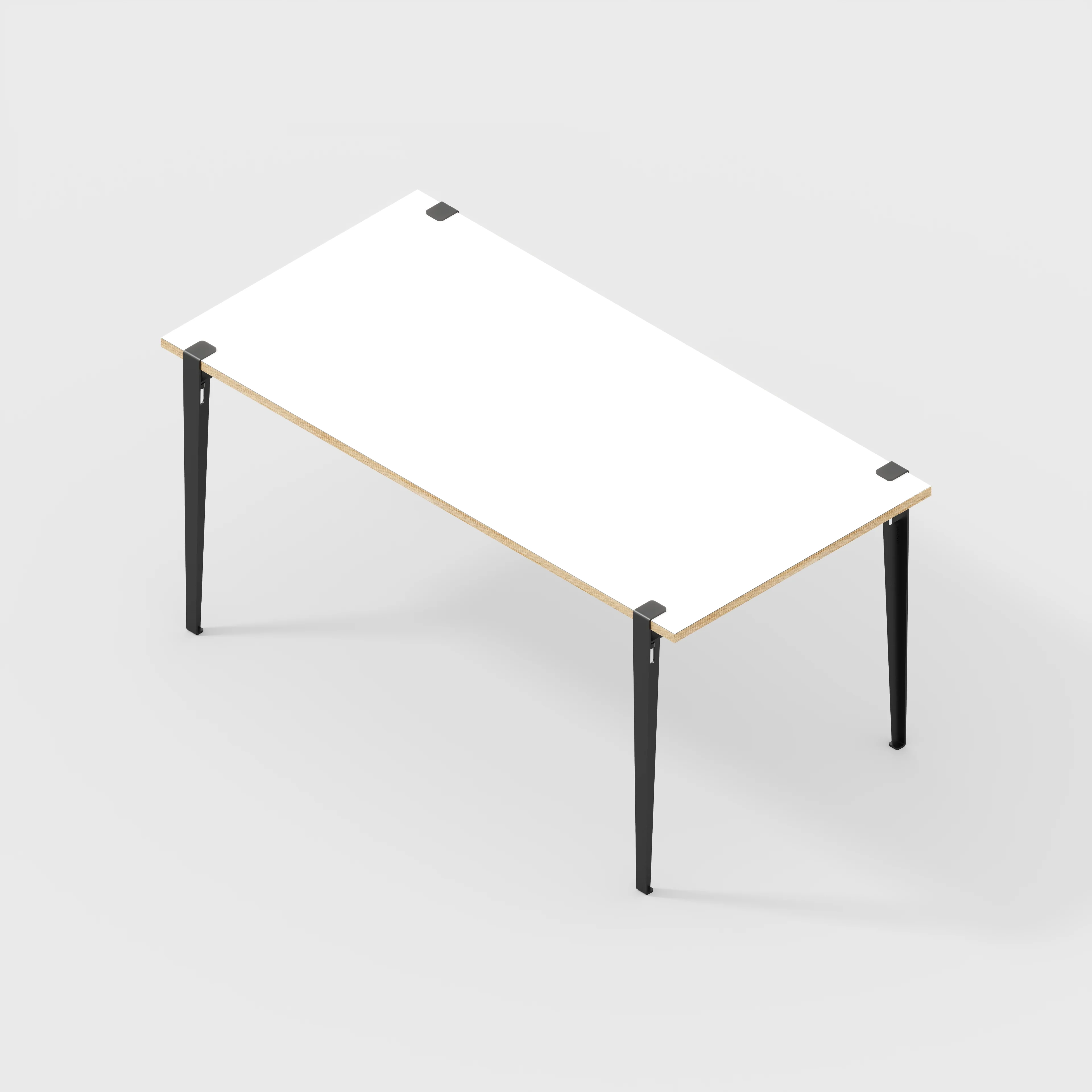 Plywood Table with Black Tiptoe Legs - Formica White - 1600(w) x 800(d) x 750(h) - Image 5