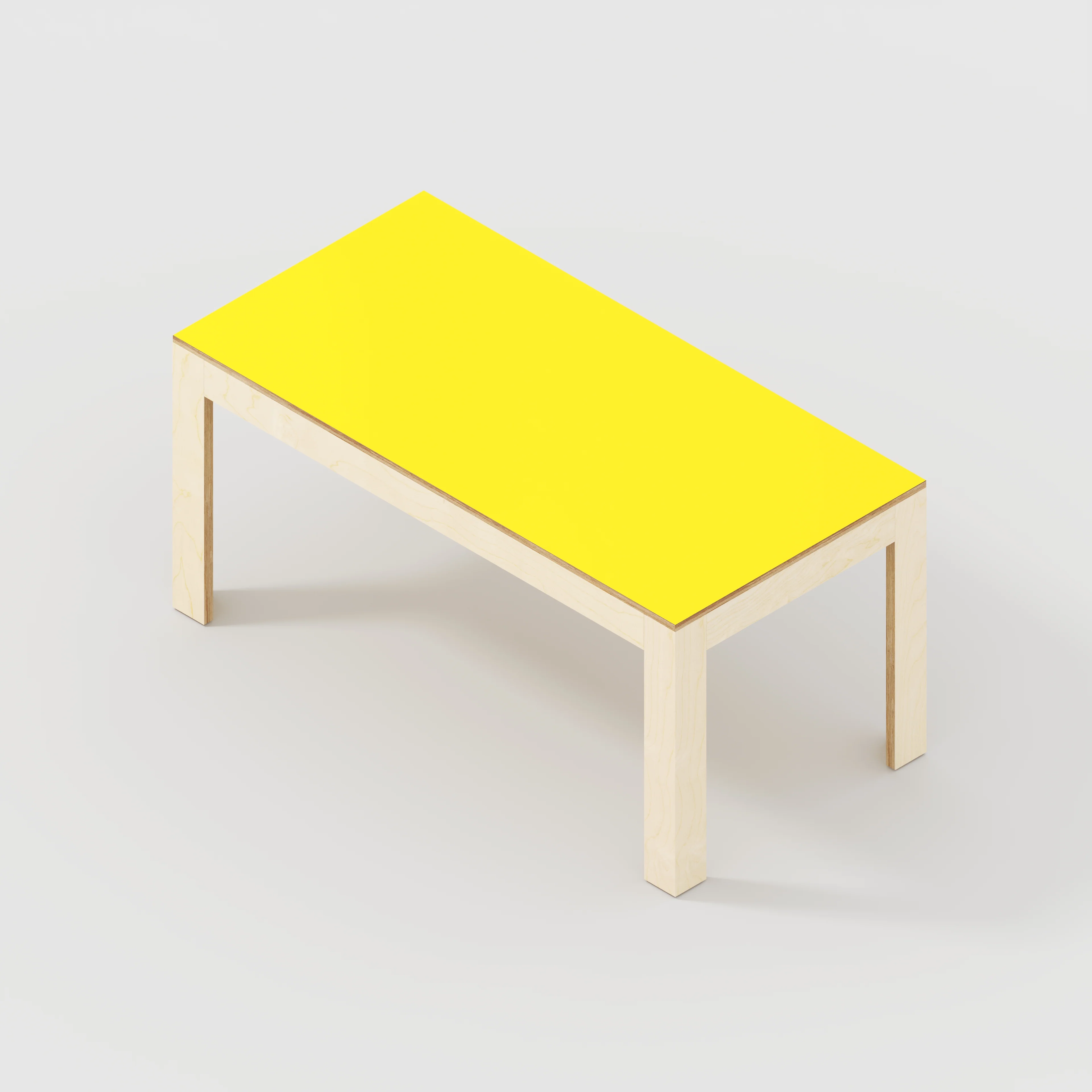 Plywood Table with Solid Frame - Formica Chrome Yellow - 1600(w) x 800(d) x 750(h) - Image 5