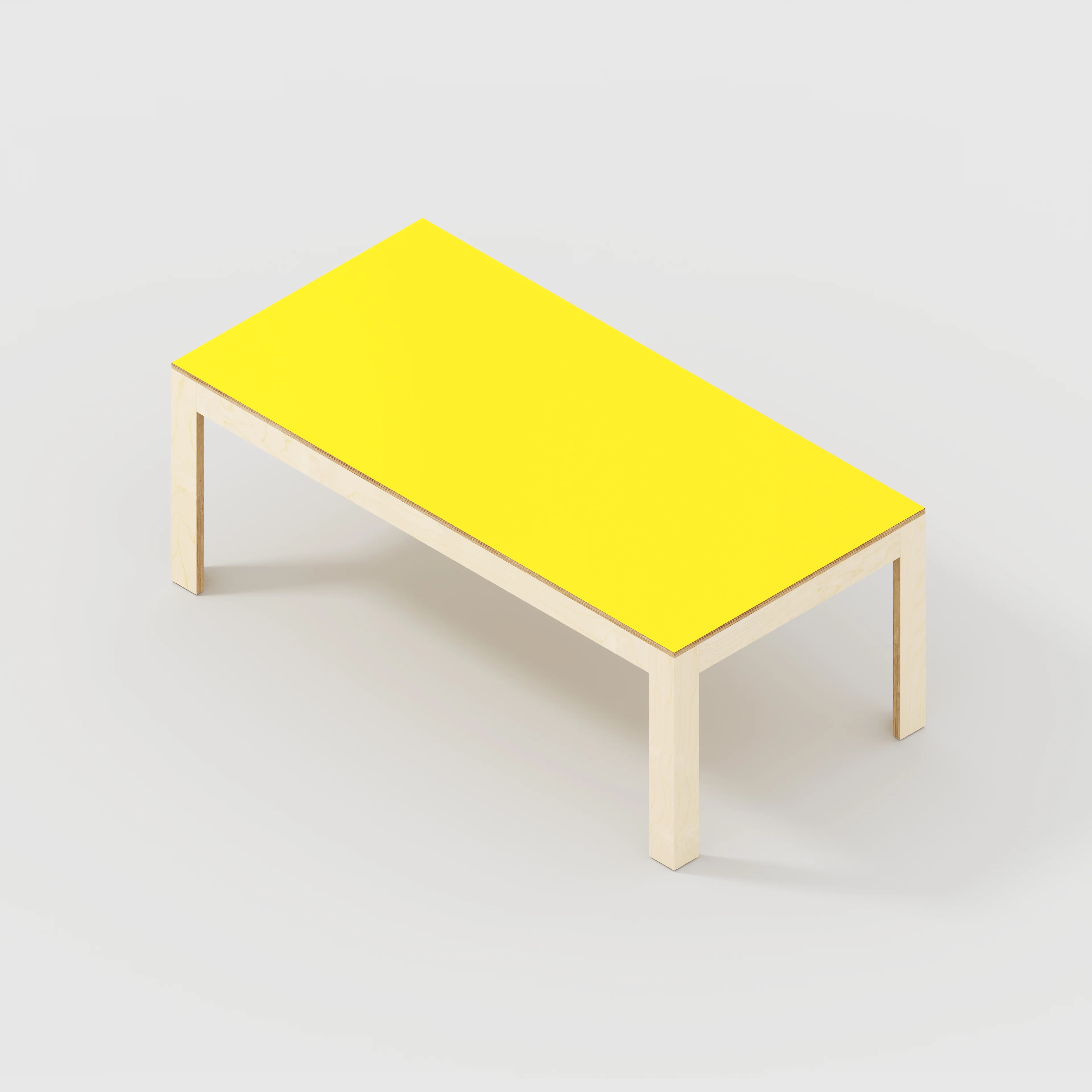 Plywood Table with Solid Frame - Formica Chrome Yellow - 2000(w) x 1000(d) x 750(h) - Image 5