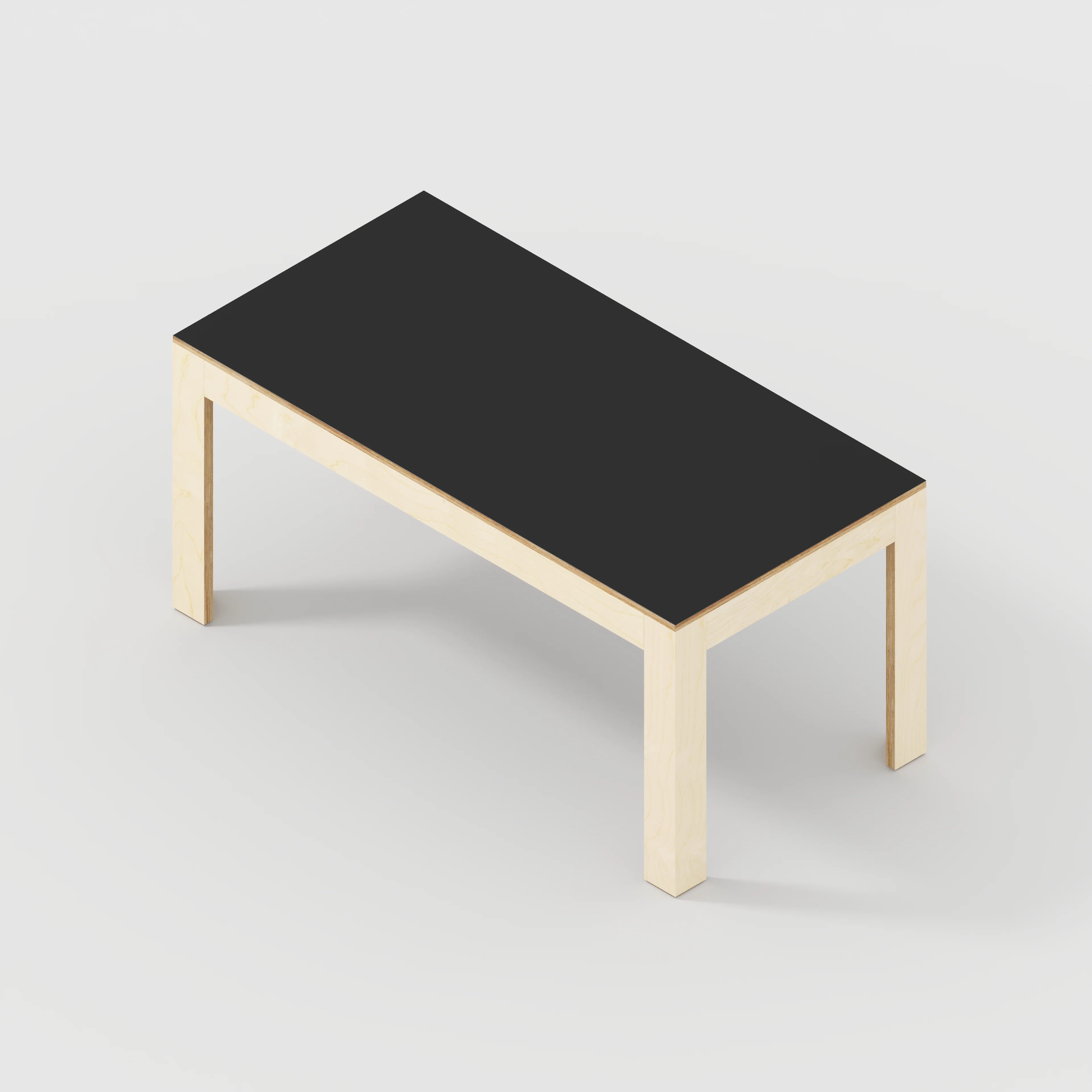 Plywood Table with Solid Frame - Formica Diamond Black - 1600(w) x 800(d) x 750(h) - Image 5