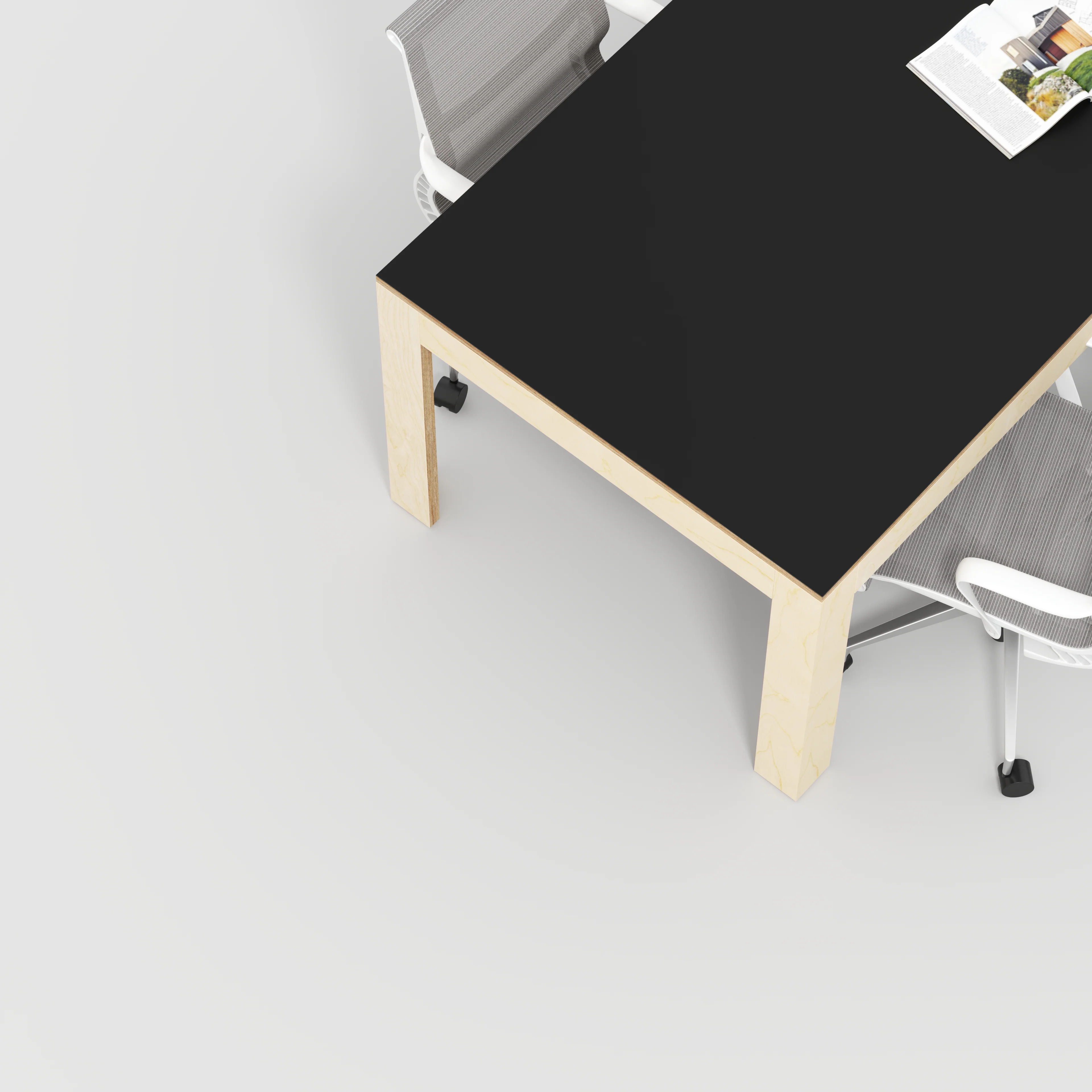 Plywood Table with Solid Frame - Formica Diamond Black - 2000(w) x 1000(d) x 750(h) - Image 3