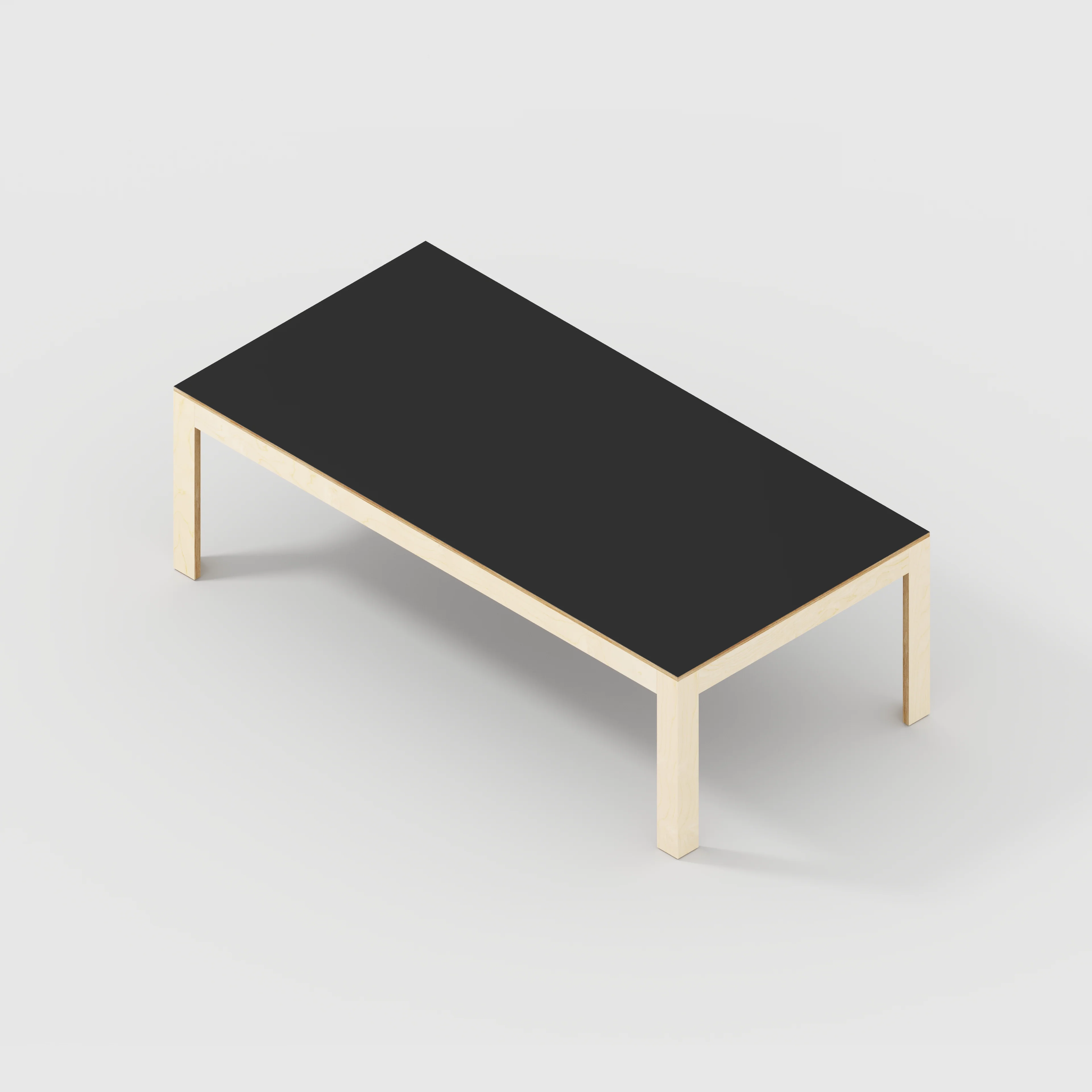 Plywood Table with Solid Frame - Formica Diamond Black - 2400(w) x 1200(d) x 750(h) - Image 5