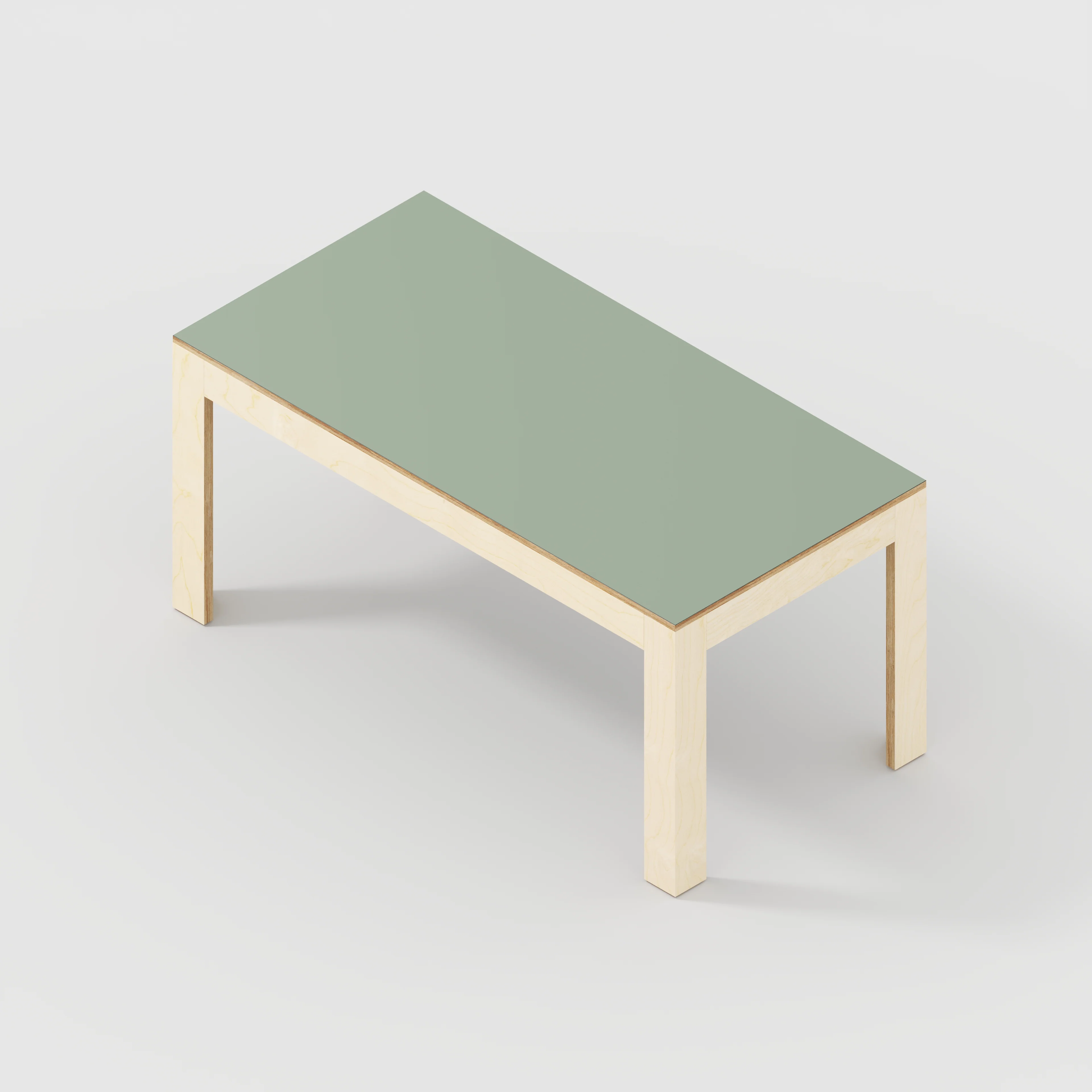 Plywood Table with Solid Frame - Formica Green Slate - 1600(w) x 800(d) x 750(h) - Image 5