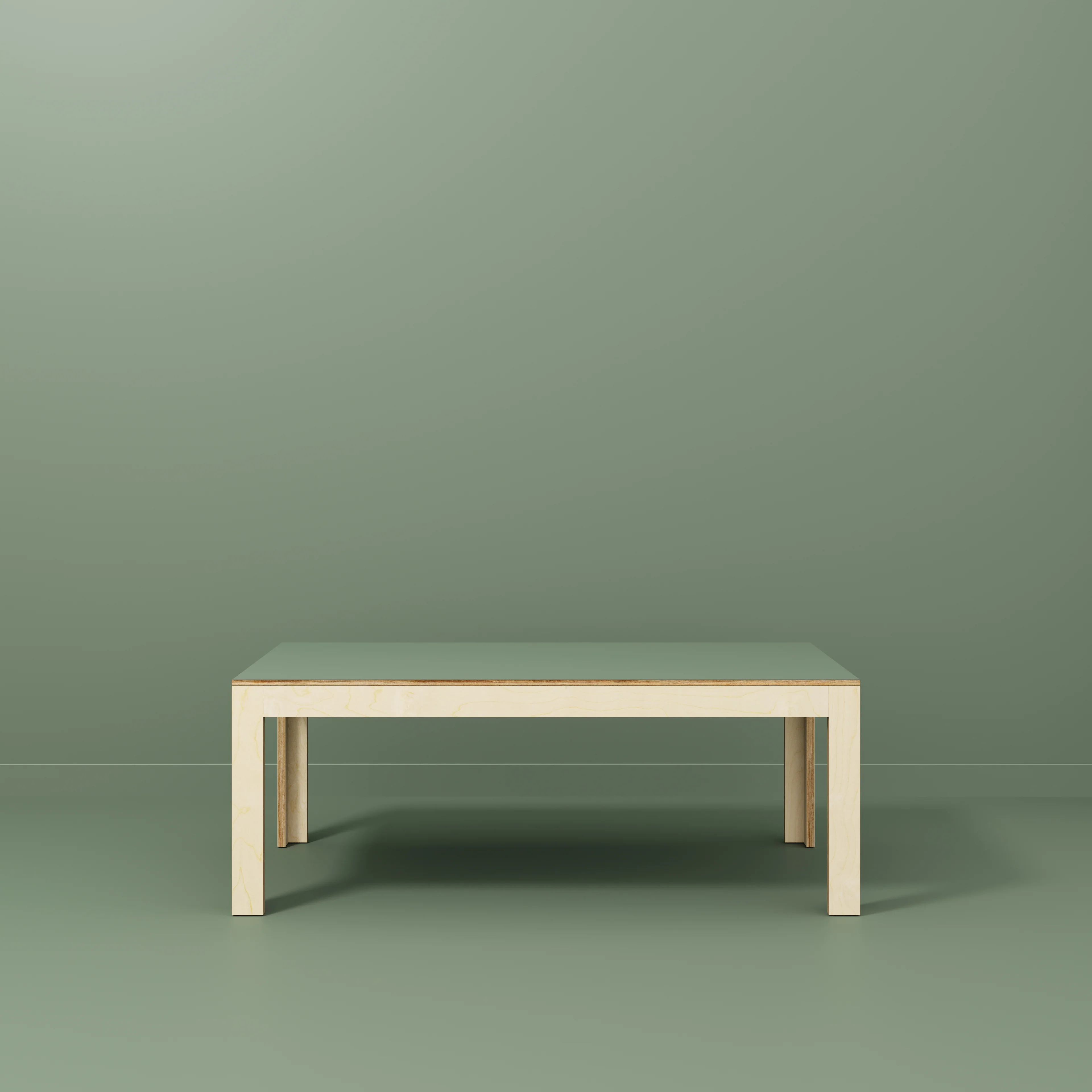 Plywood Table with Solid Frame - Formica Green Slate - 2000(w) x 1000(d) x 750(h) - Image 2