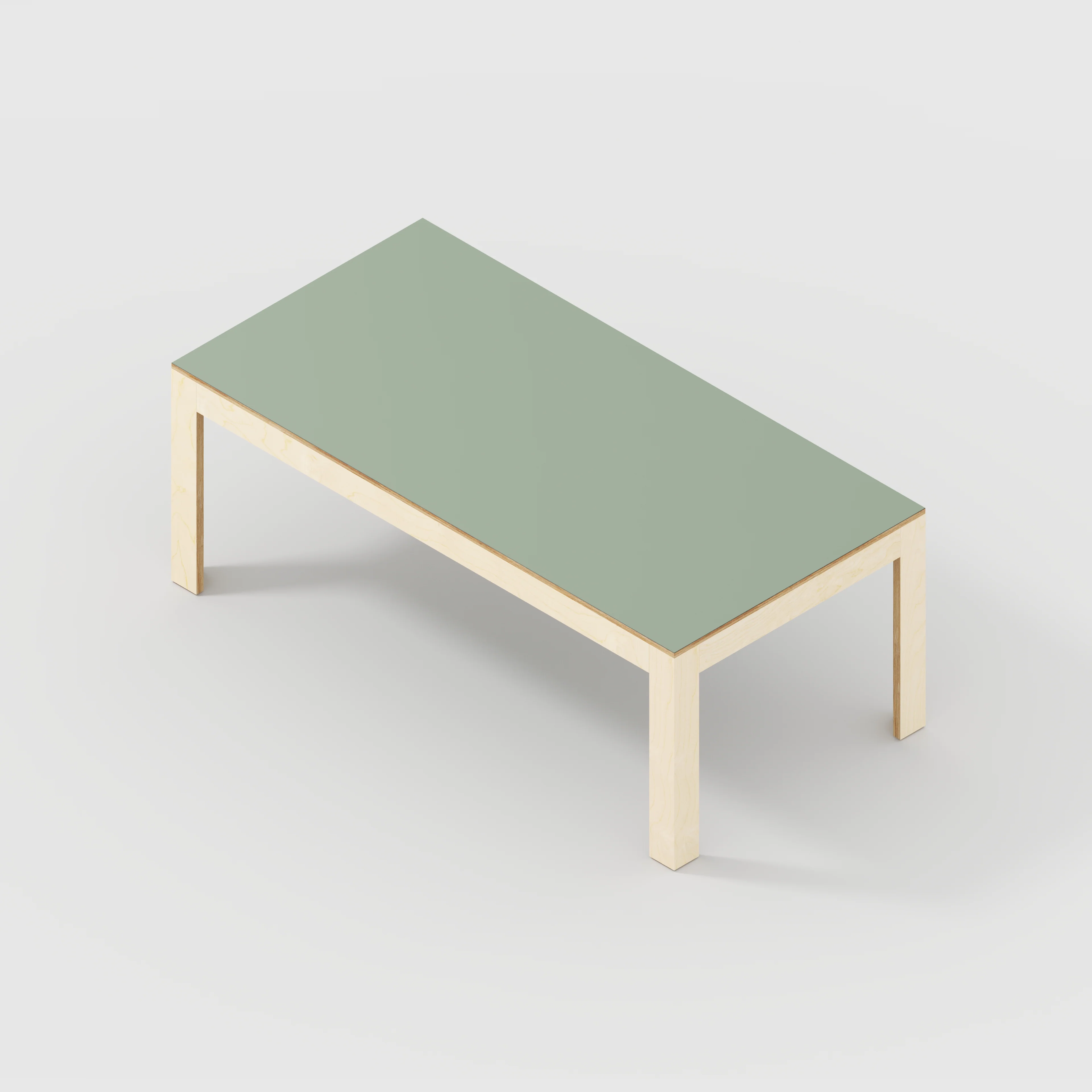 Plywood Table with Solid Frame - Formica Green Slate - 2000(w) x 1000(d) x 750(h) - Image 5