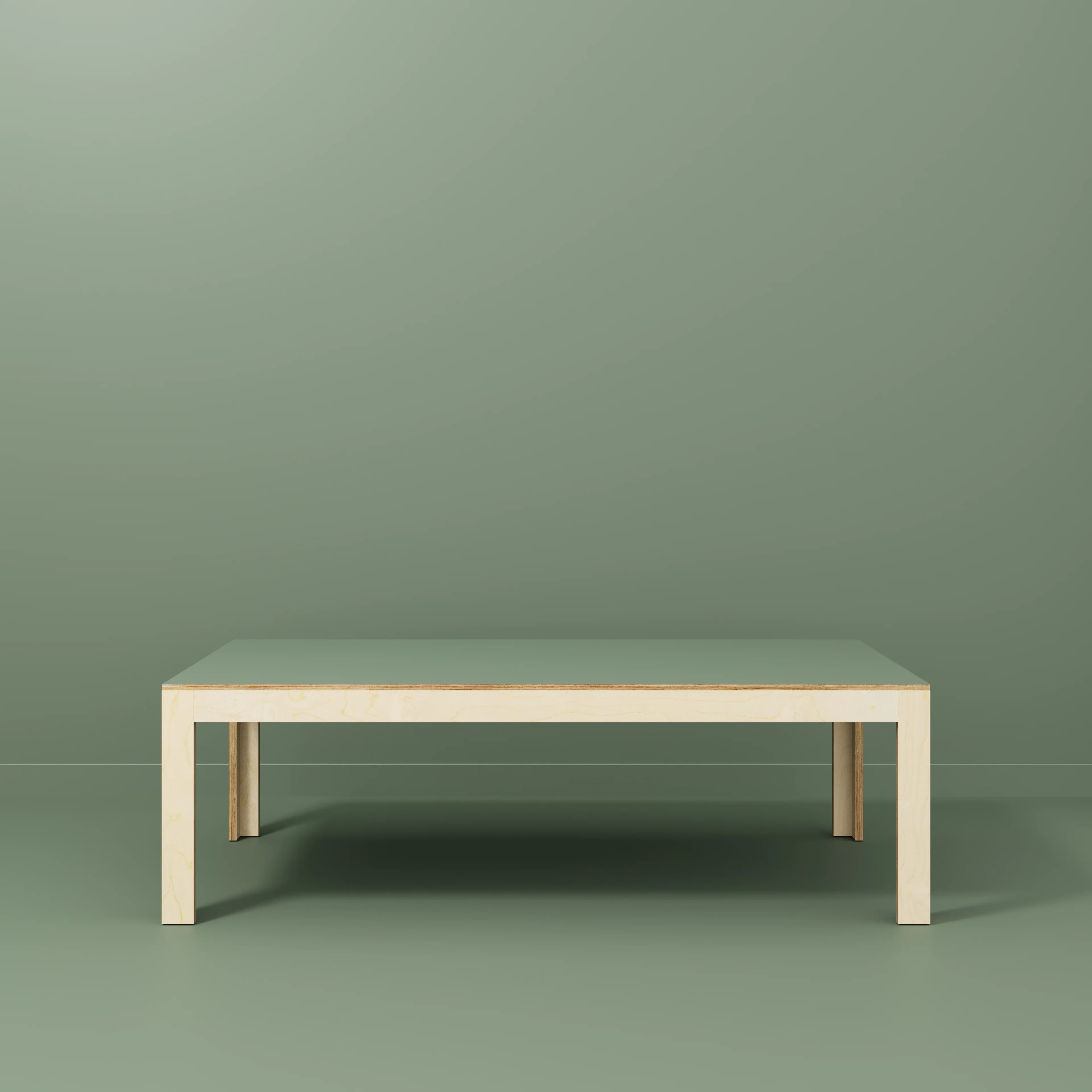 Plywood Table with Solid Frame - Formica Green Slate - 2400(w) x 1200(d) x 750(h) - Image 2