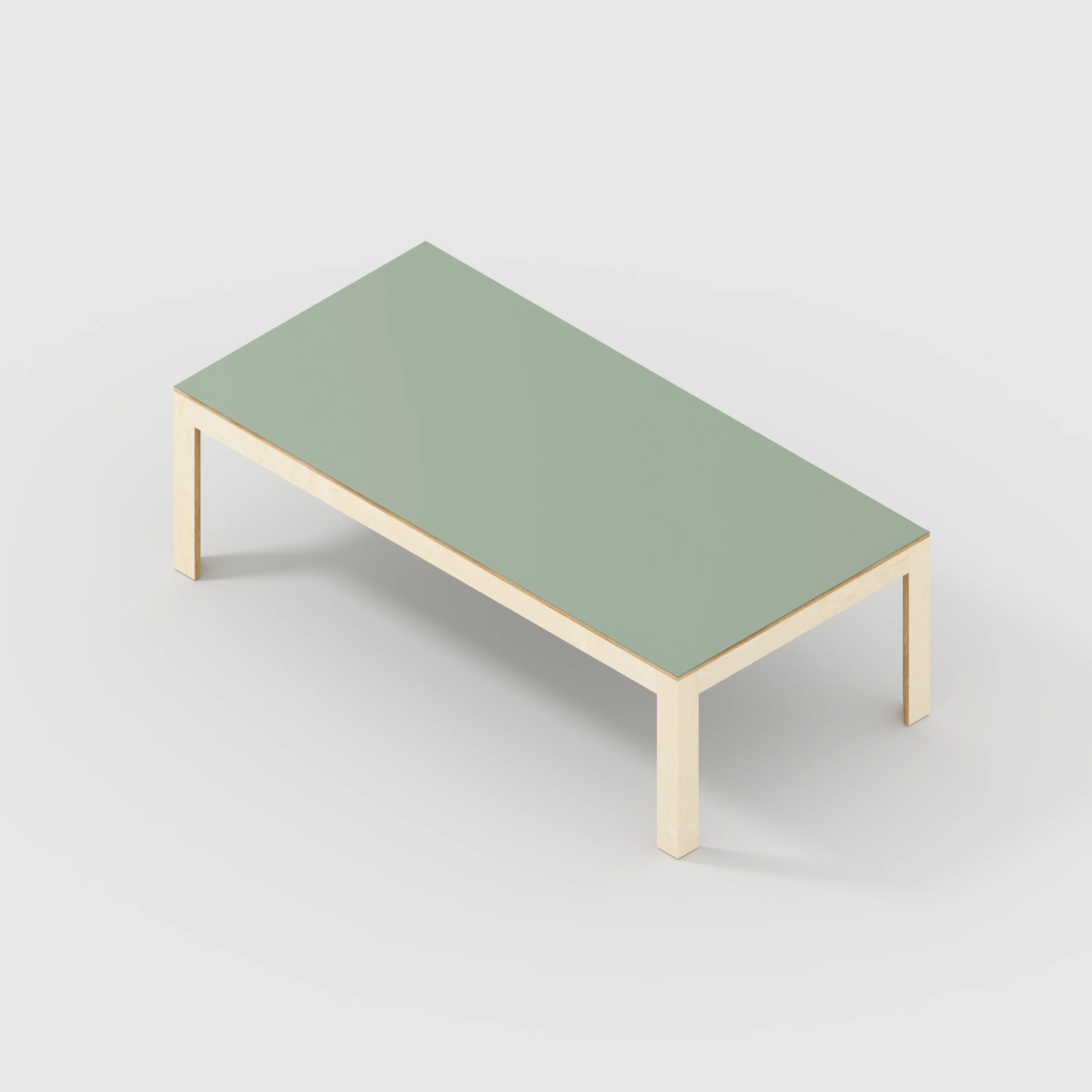 Plywood Table with Solid Frame - Formica Green Slate - 2400(w) x 1200(d) x 750(h) - Image 5