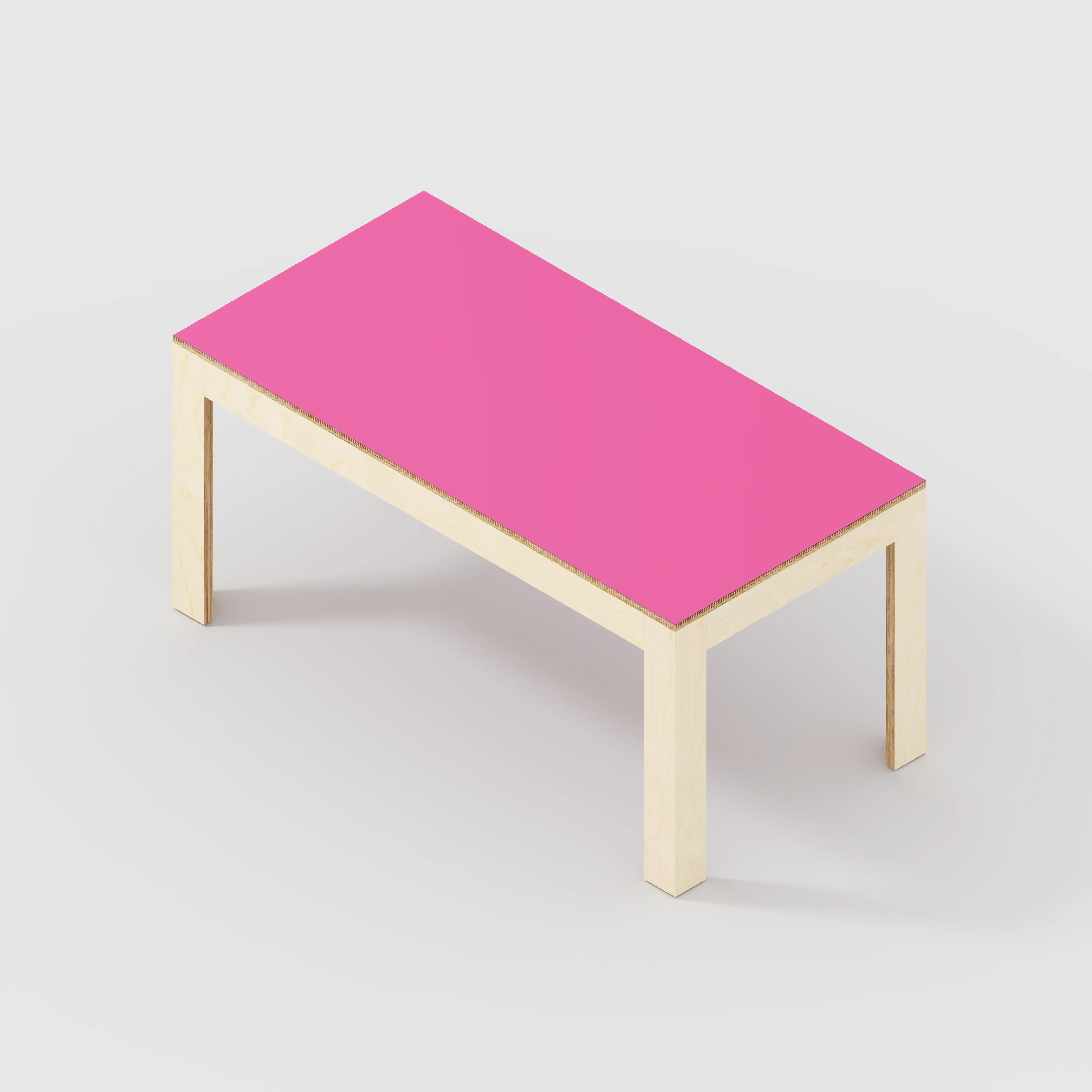Plywood Table with Solid Frame - Formica Juicy Pink - 1600(w) x 800(d) x 750(h) - Image 5