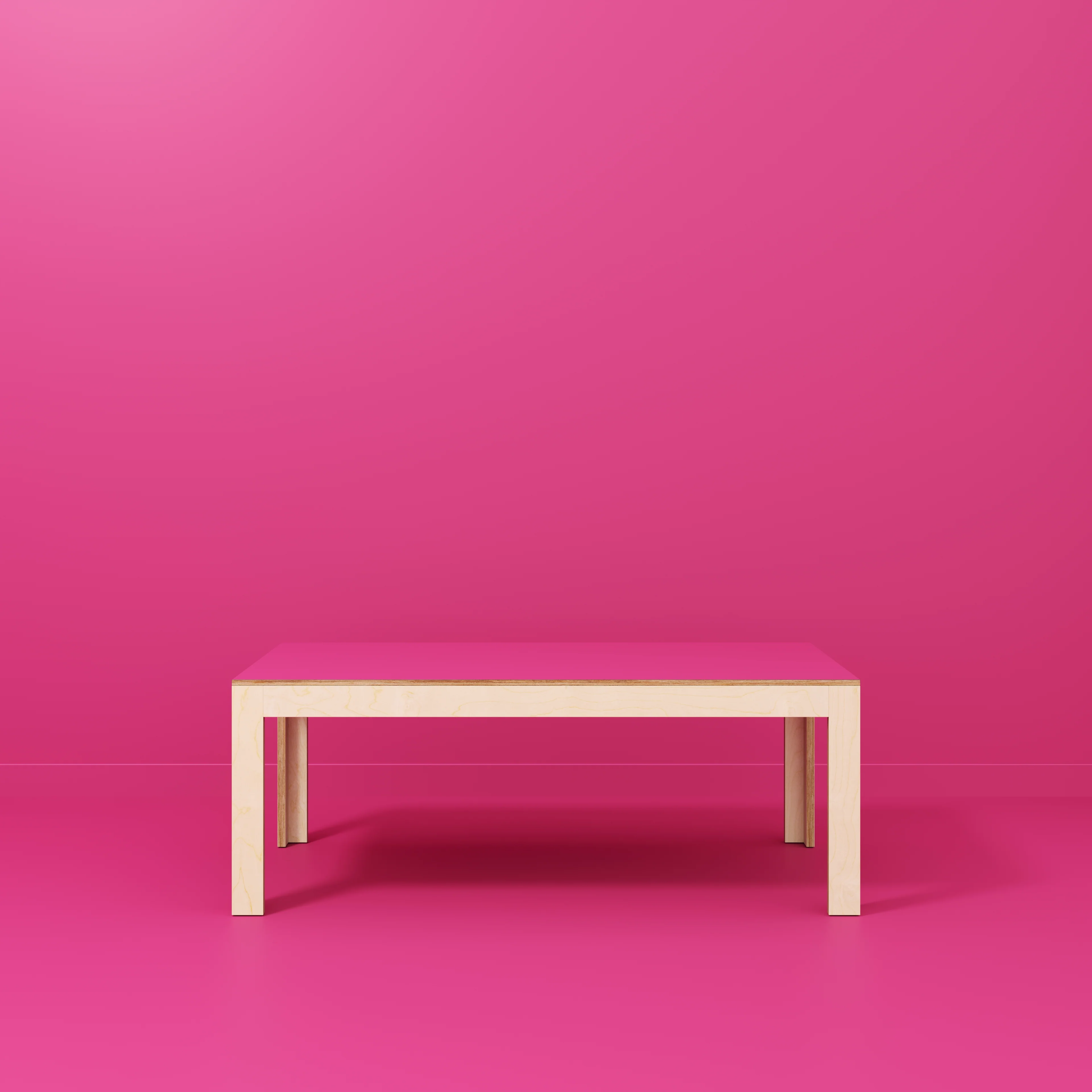 Plywood Table with Solid Frame - Formica Juicy Pink - 2000(w) x 1000(d) x 750(h) - Image 2