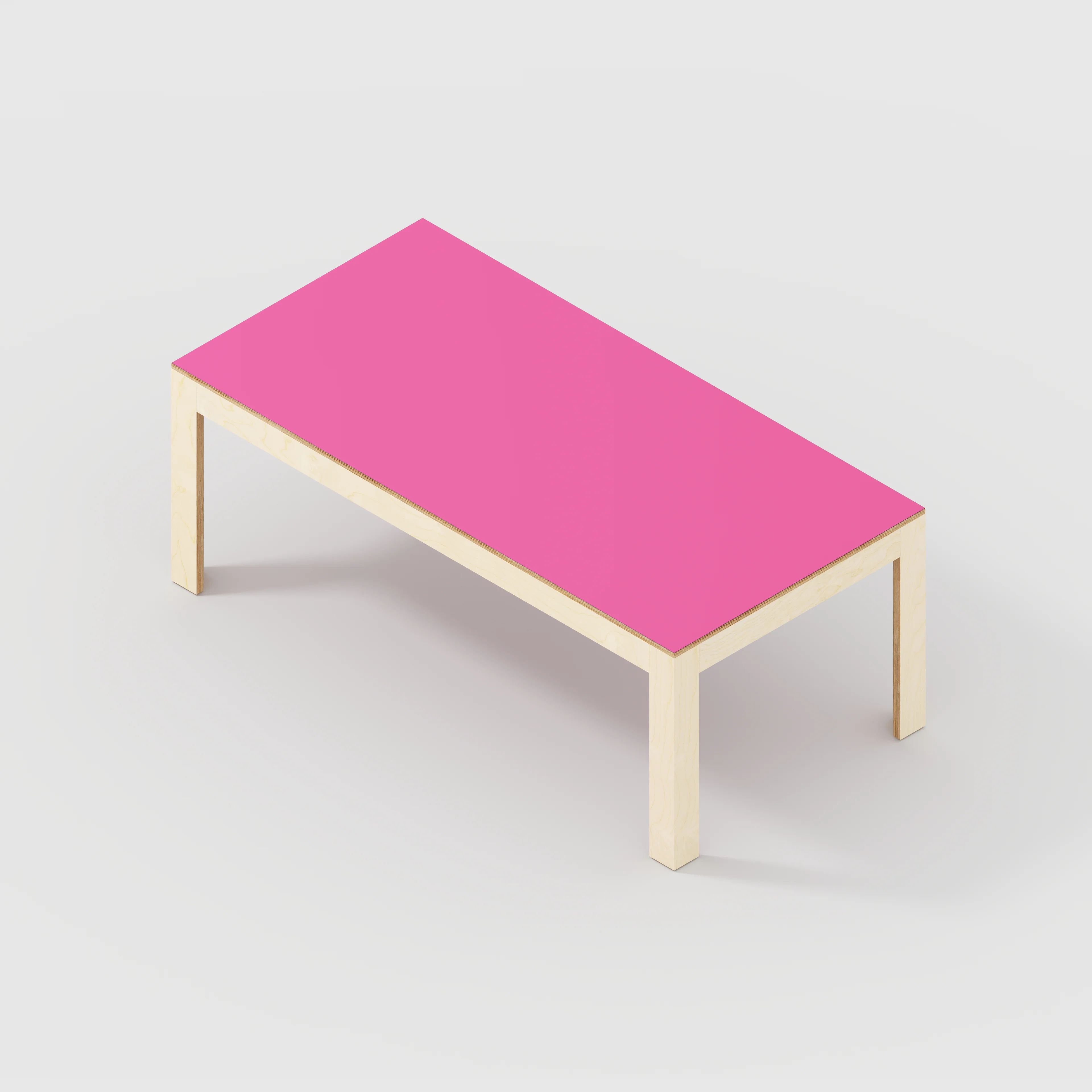Plywood Table with Solid Frame - Formica Juicy Pink - 2000(w) x 1000(d) x 750(h) - Image 5