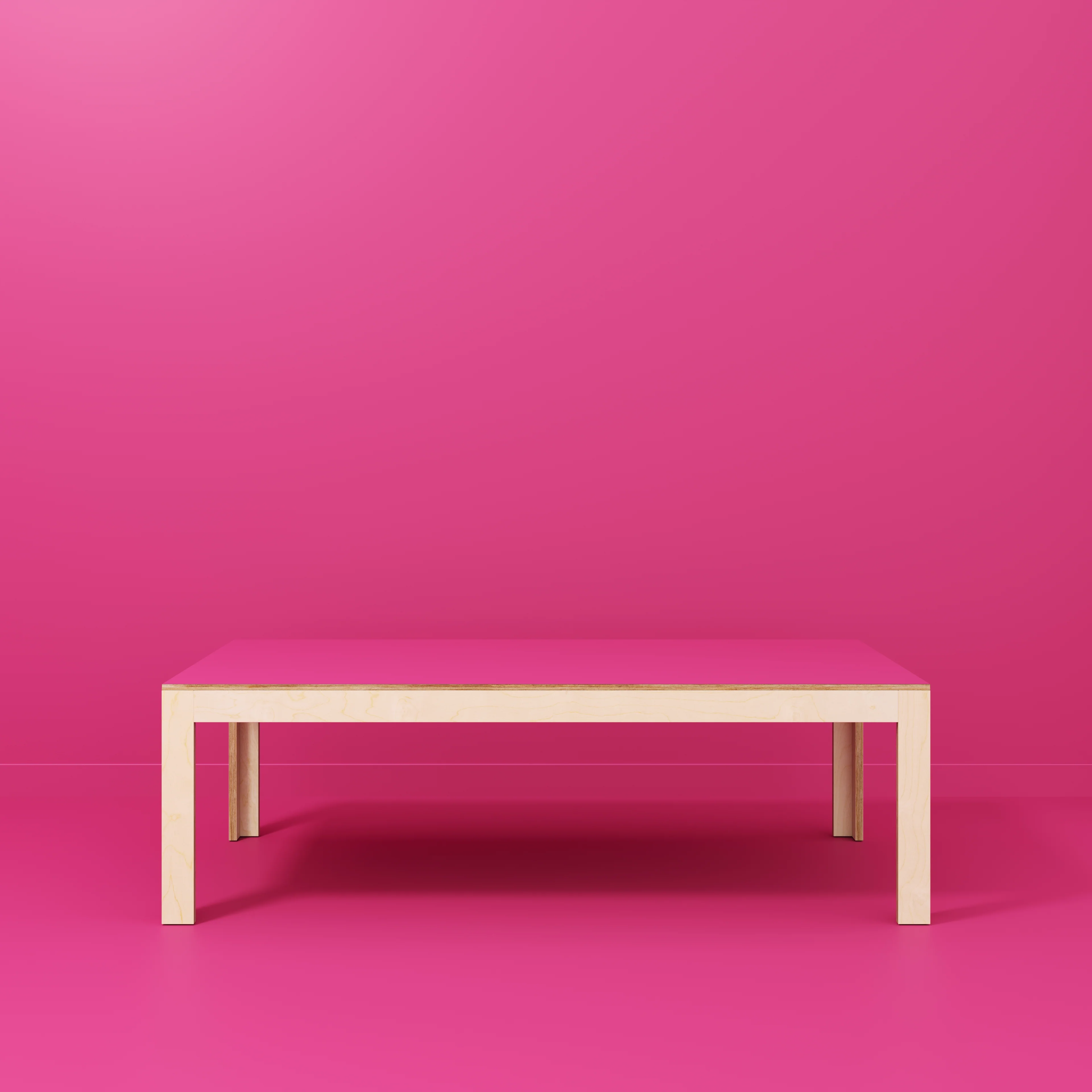Plywood Table with Solid Frame - Formica Juicy Pink - 2400(w) x 1200(d) x 750(h) - Image 2