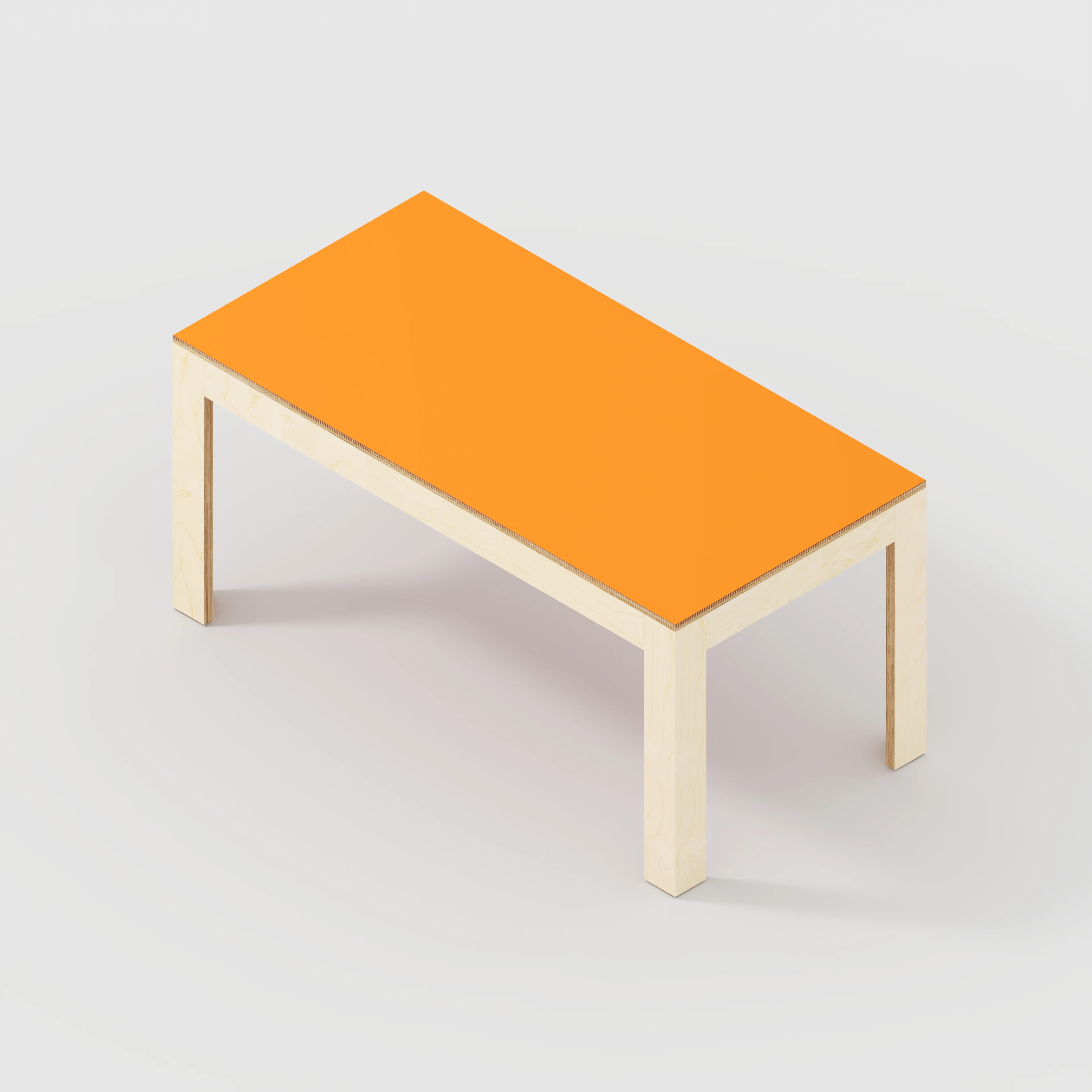 Plywood Table with Solid Frame - Formica Levante Orange - 1600(w) x 800(d) x 750(h) - Image 5