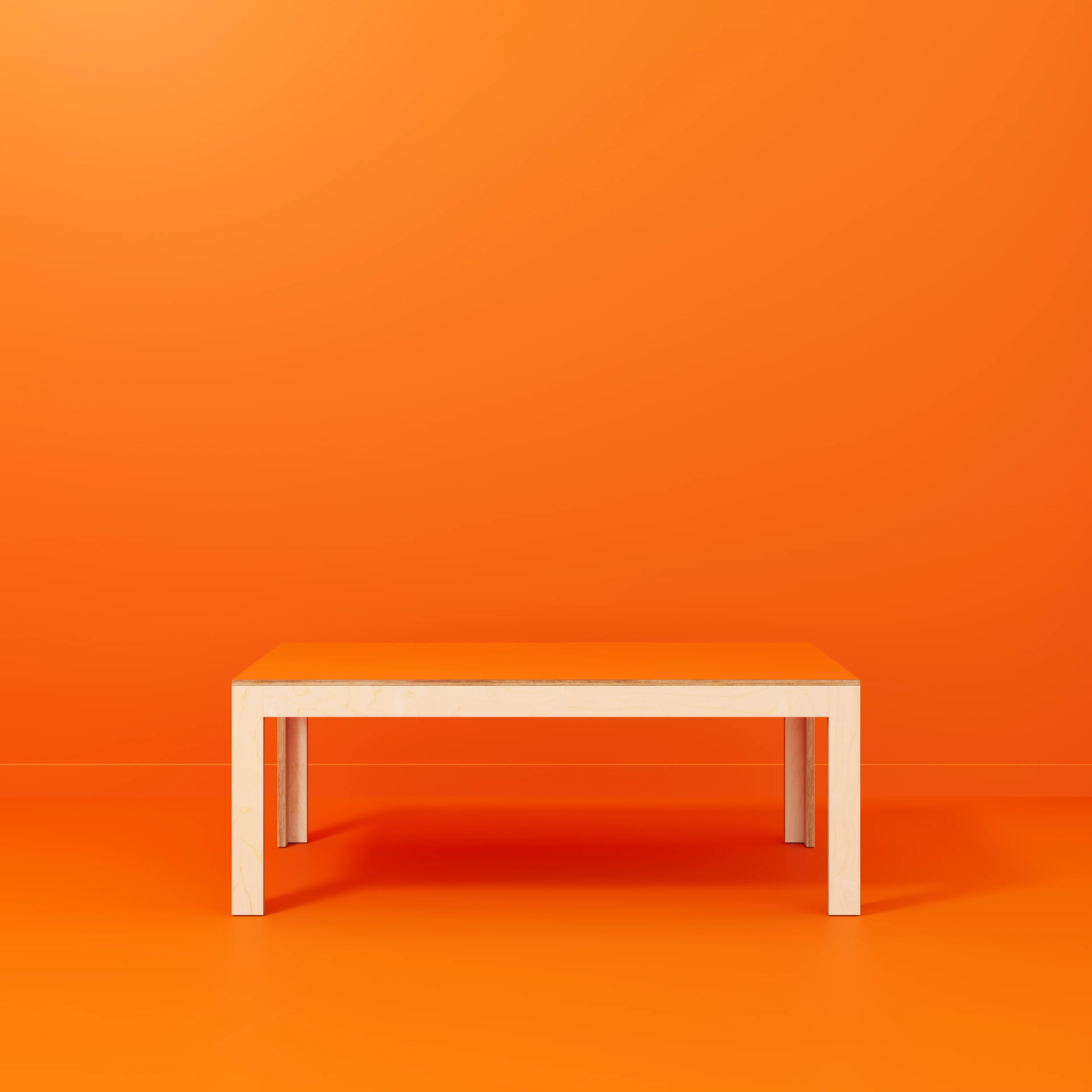 Plywood Table with Solid Frame - Formica Levante Orange - 2000(w) x 1000(d) x 750(h) - Image 2