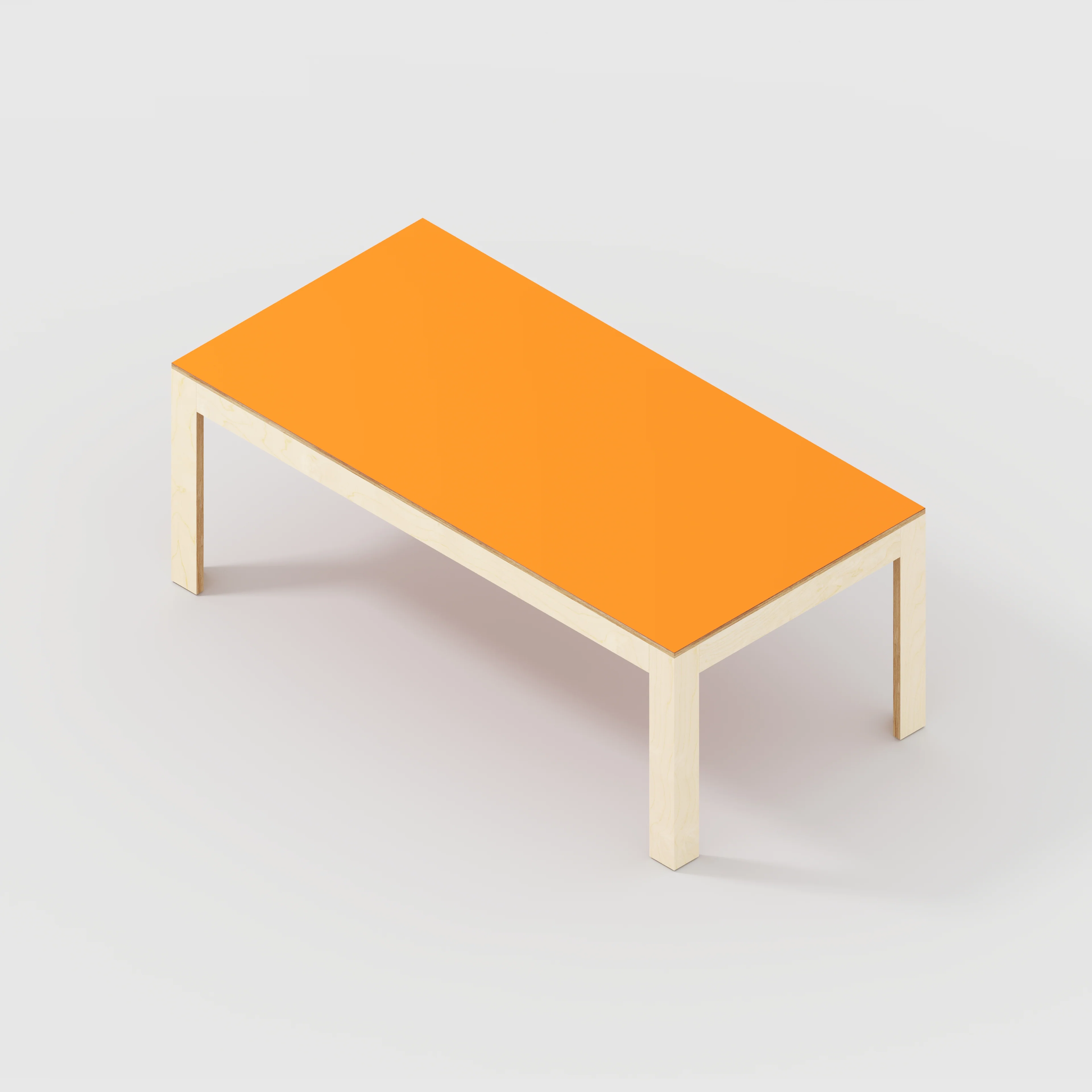 Plywood Table with Solid Frame - Formica Levante Orange - 2000(w) x 1000(d) x 750(h) - Image 5