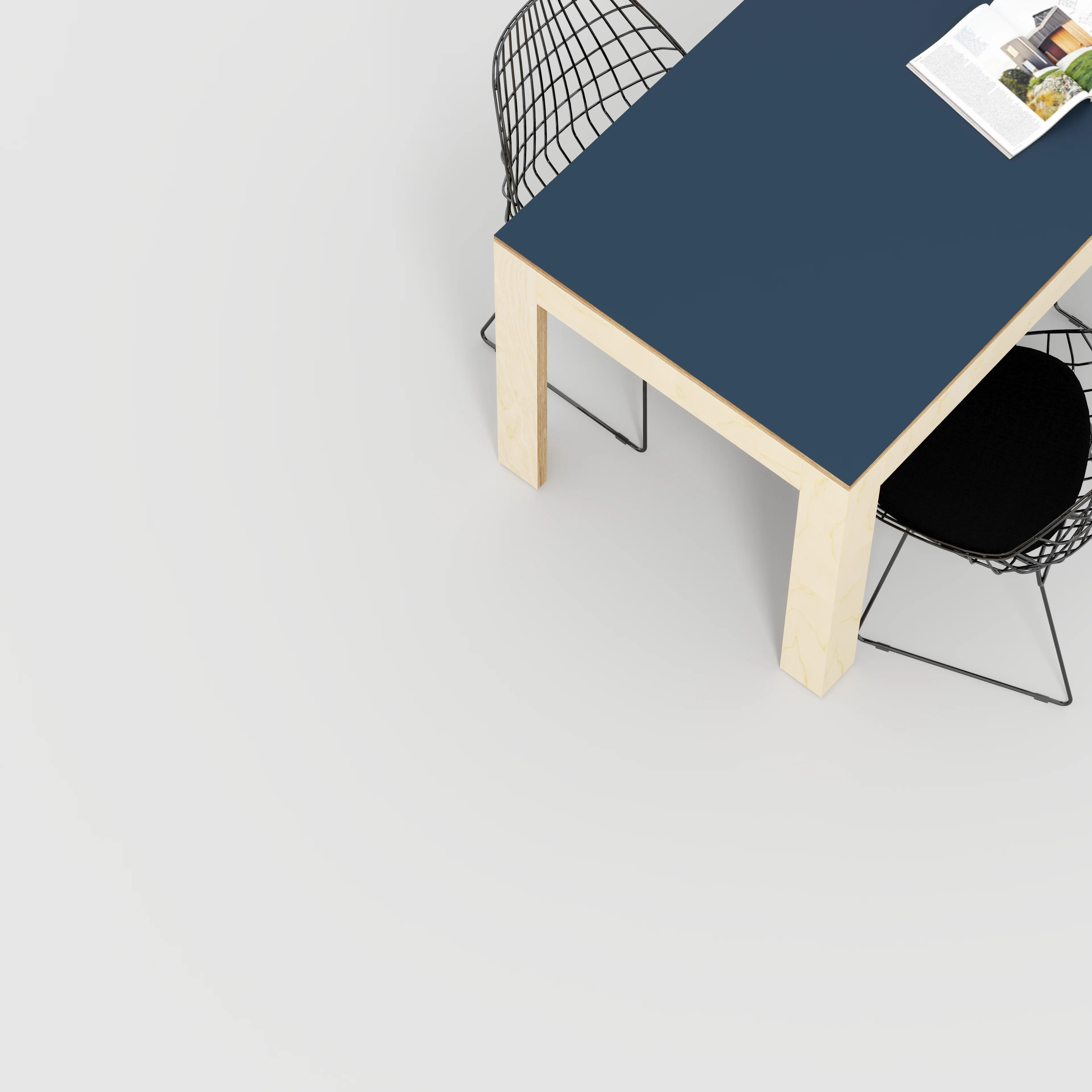Plywood Table with Solid Frame - Formica Night Sea Blue - 1600(w) x 800(d) x 750(h) - Image 3
