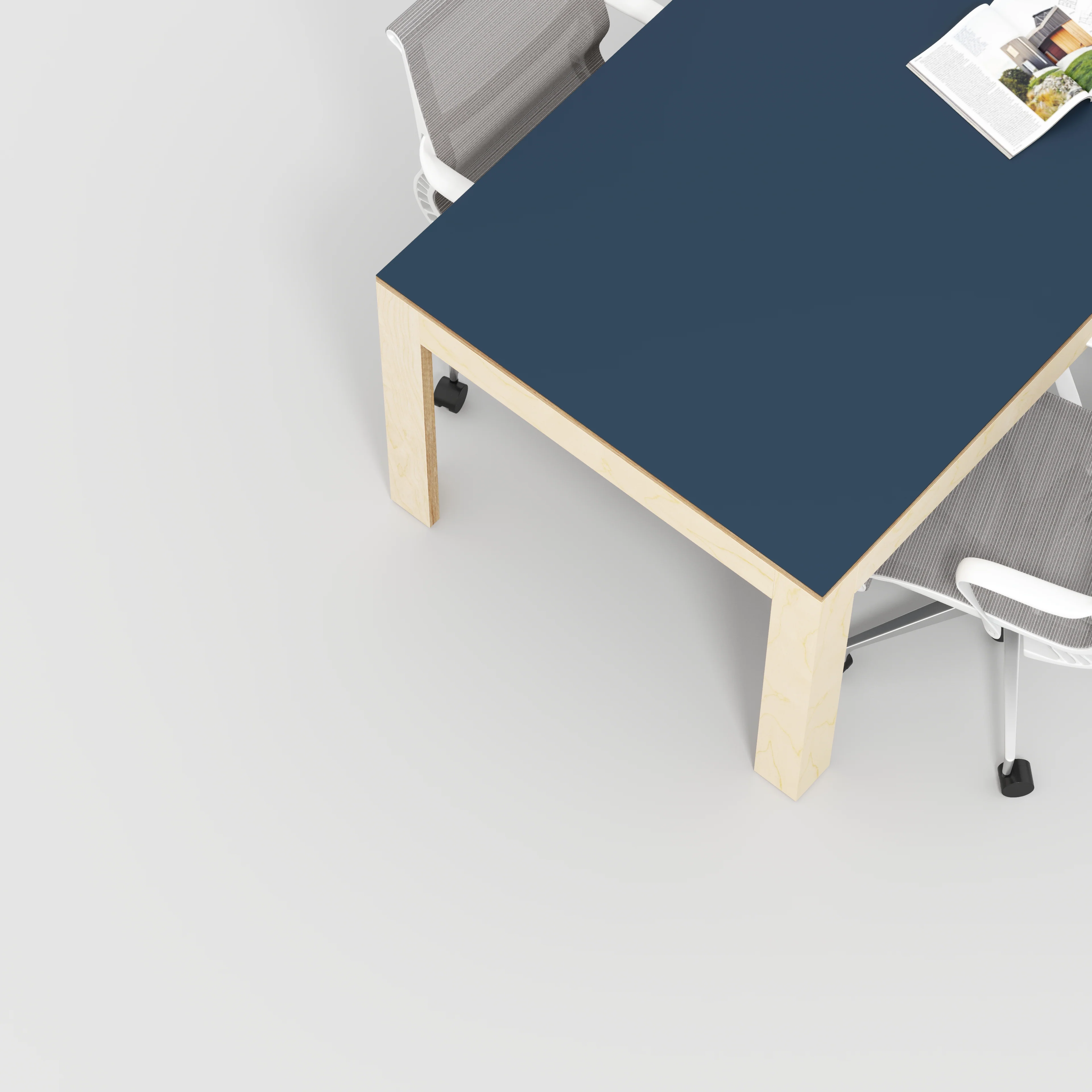 Plywood Table with Solid Frame - Formica Night Sea Blue - 2000(w) x 1000(d) x 750(h) - Image 3
