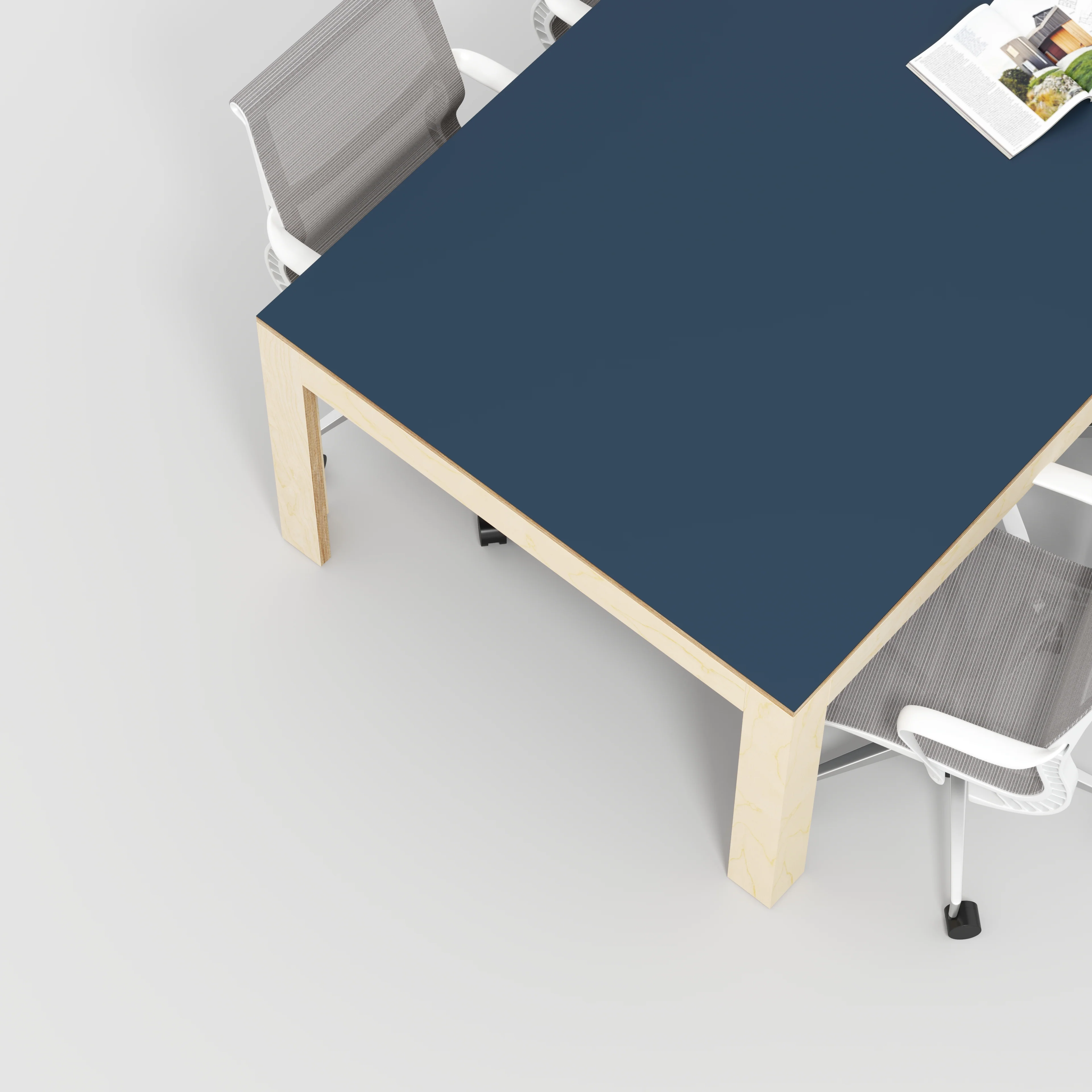 Plywood Table with Solid Frame - Formica Night Sea Blue - 2400(w) x 1200(d) x 750(h) - Image 3