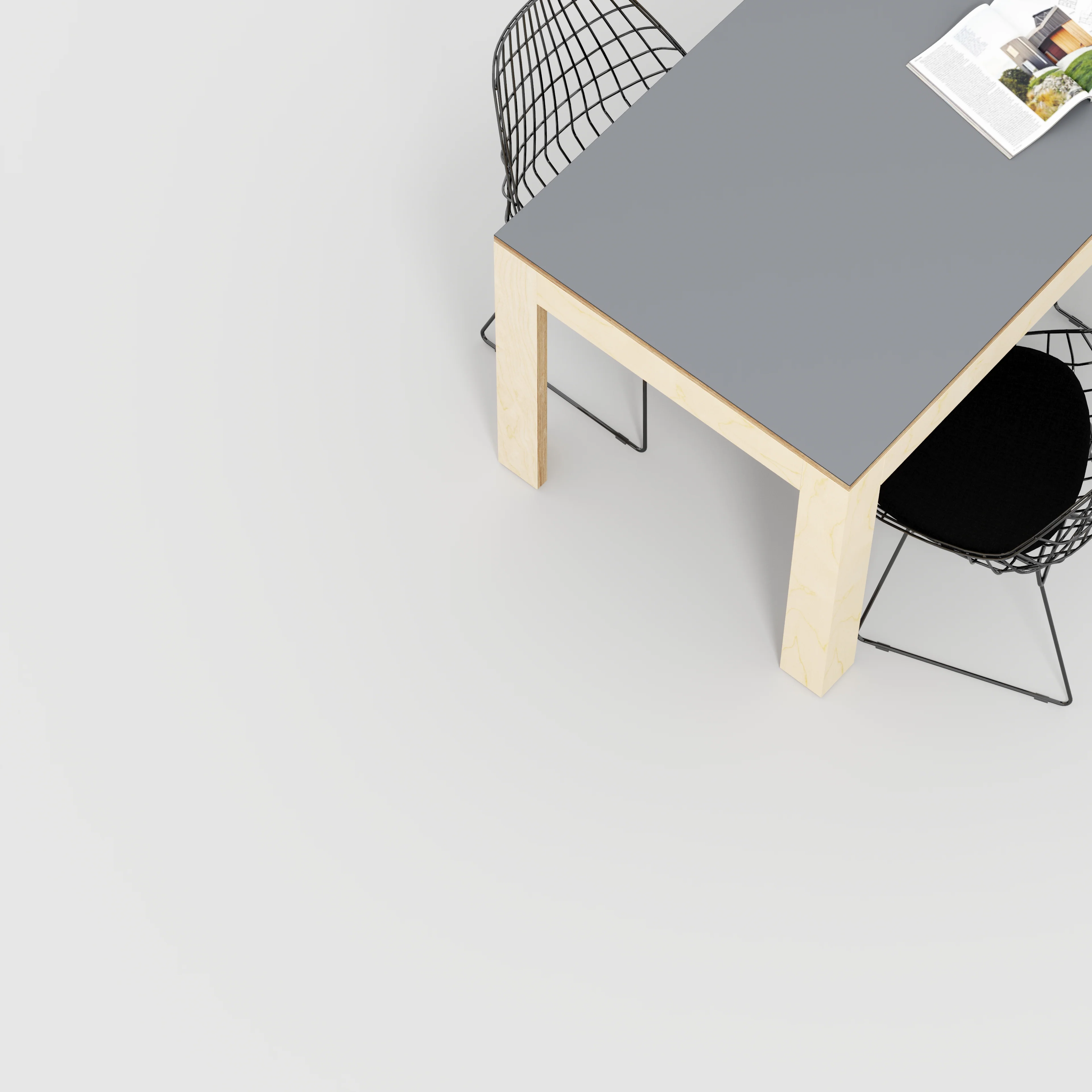 Plywood Table with Solid Frame - Formica Tornado Grey - 1600(w) x 800(d) x 750(h) - Image 3