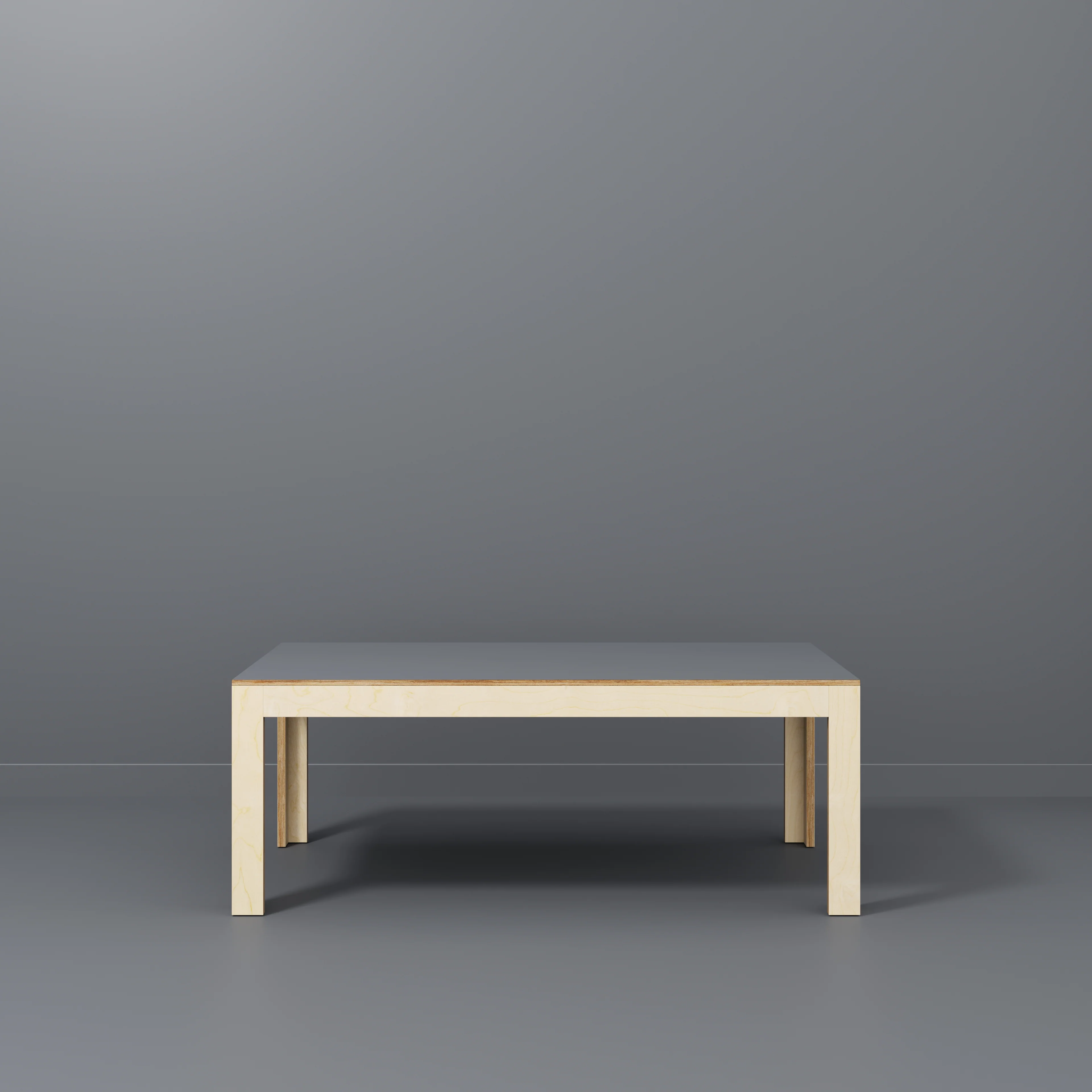 Plywood Table with Solid Frame - Formica Tornado Grey - 2000(w) x 1000(d) x 750(h) - Image 2