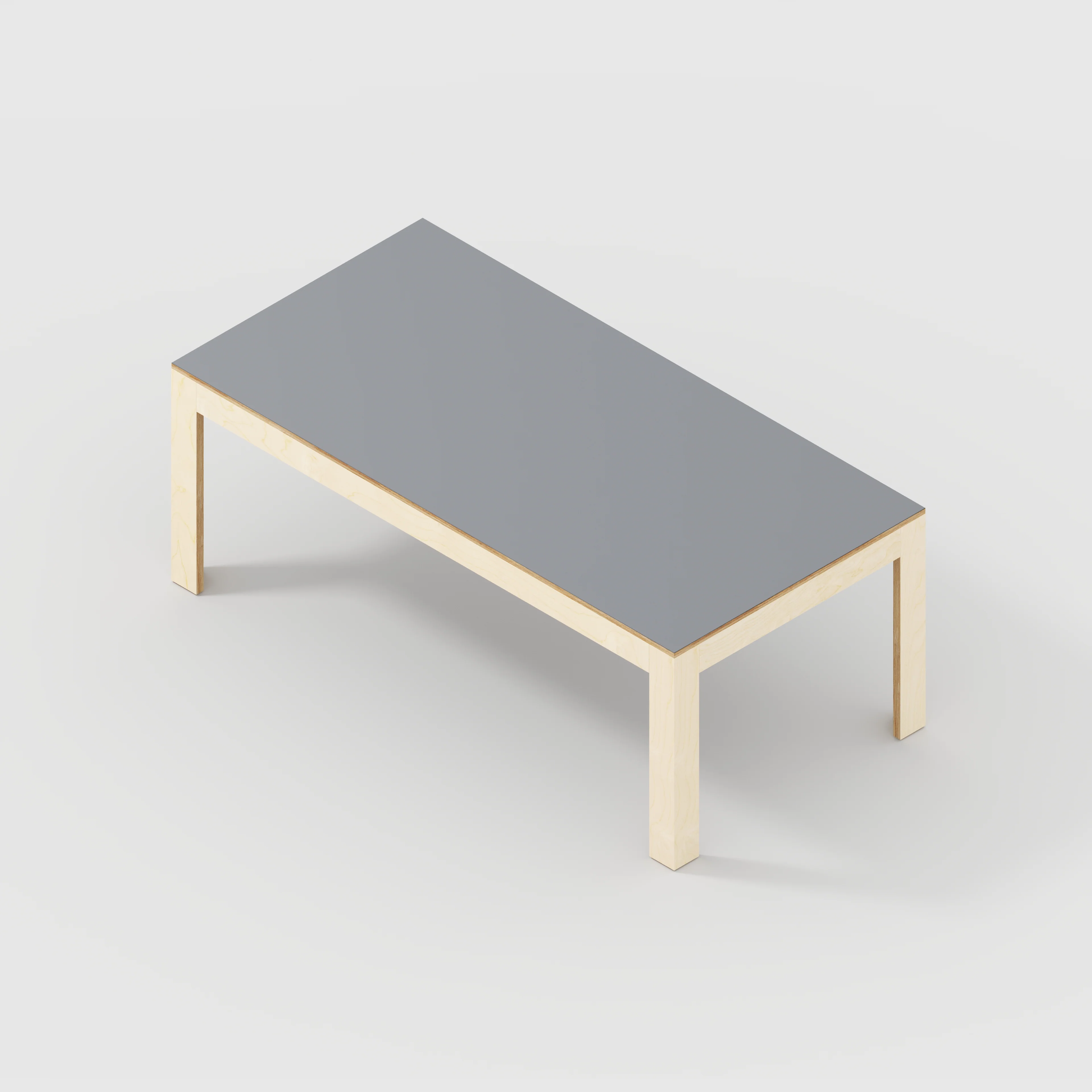 Plywood Table with Solid Frame - Formica Tornado Grey - 2000(w) x 1000(d) x 750(h) - Image 5