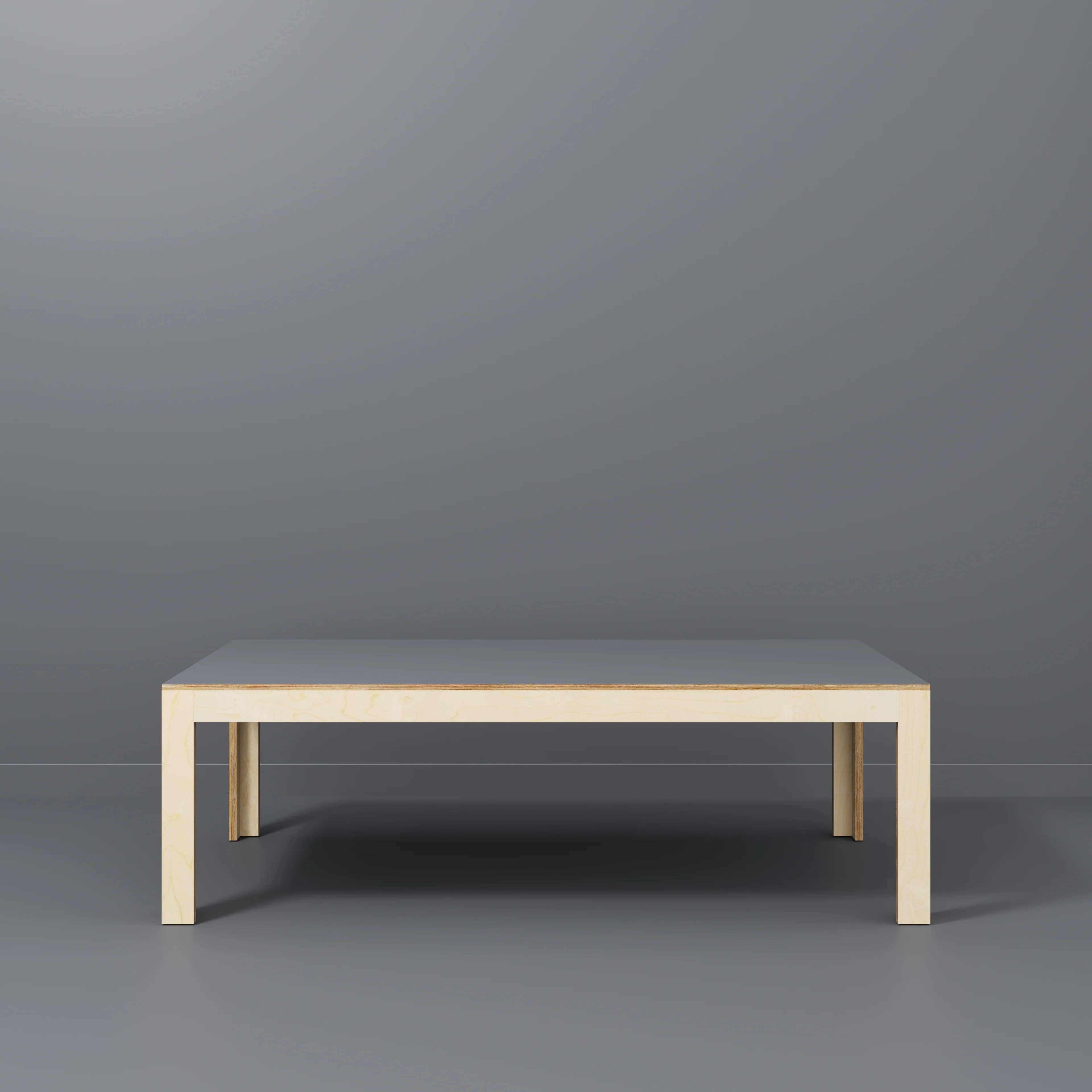 Plywood Table with Solid Frame - Formica Tornado Grey - 2400(w) x 1200(d) x 750(h) - Image 2