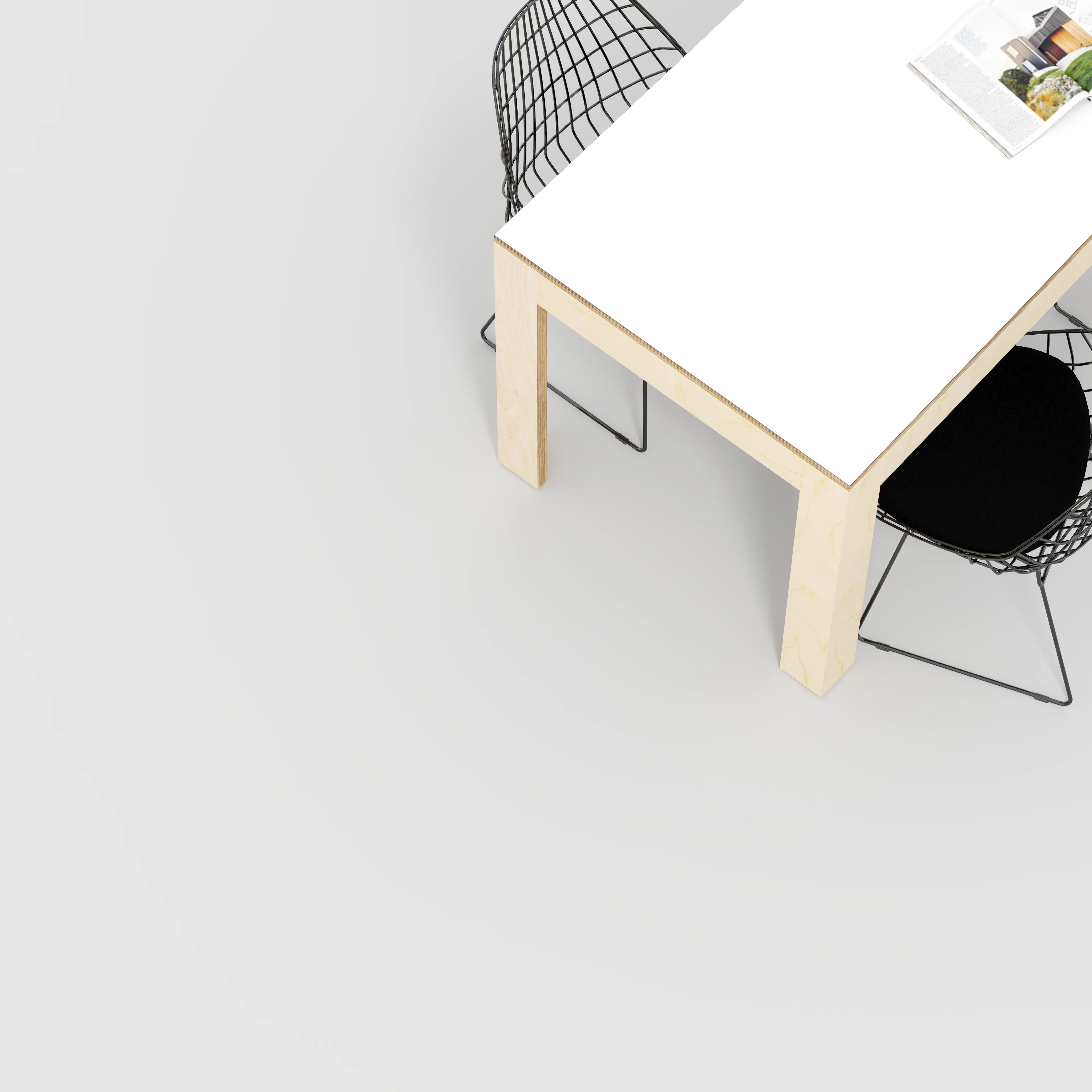Plywood Table with Solid Frame - Formica White - 1600(w) x 800(d) x 750(h) - Image 3