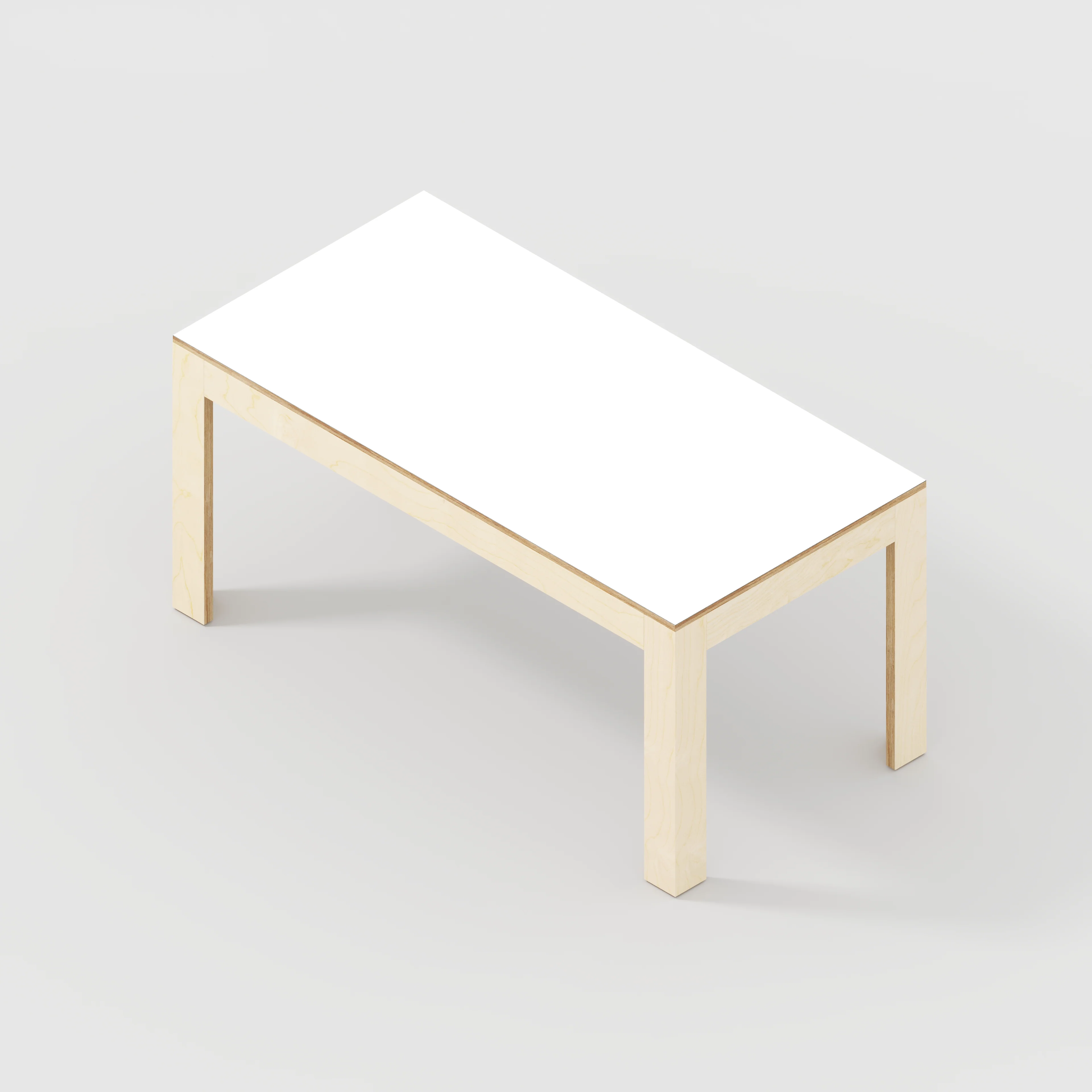 Plywood Table with Solid Frame - Formica White - 1600(w) x 800(d) x 750(h) - Image 5