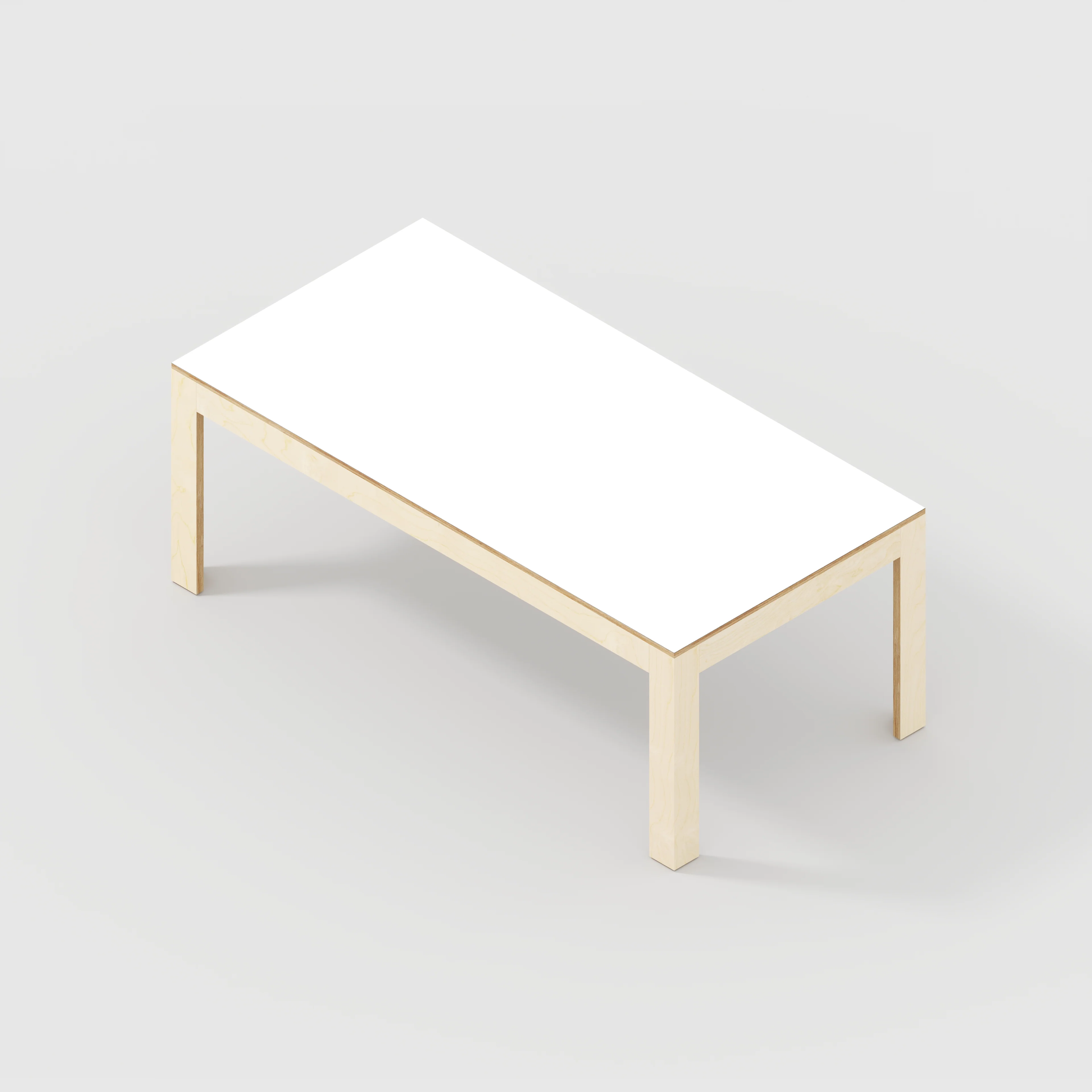 Plywood Table with Solid Frame - Formica White - 2000(w) x 1000(d) x 750(h) - Image 5