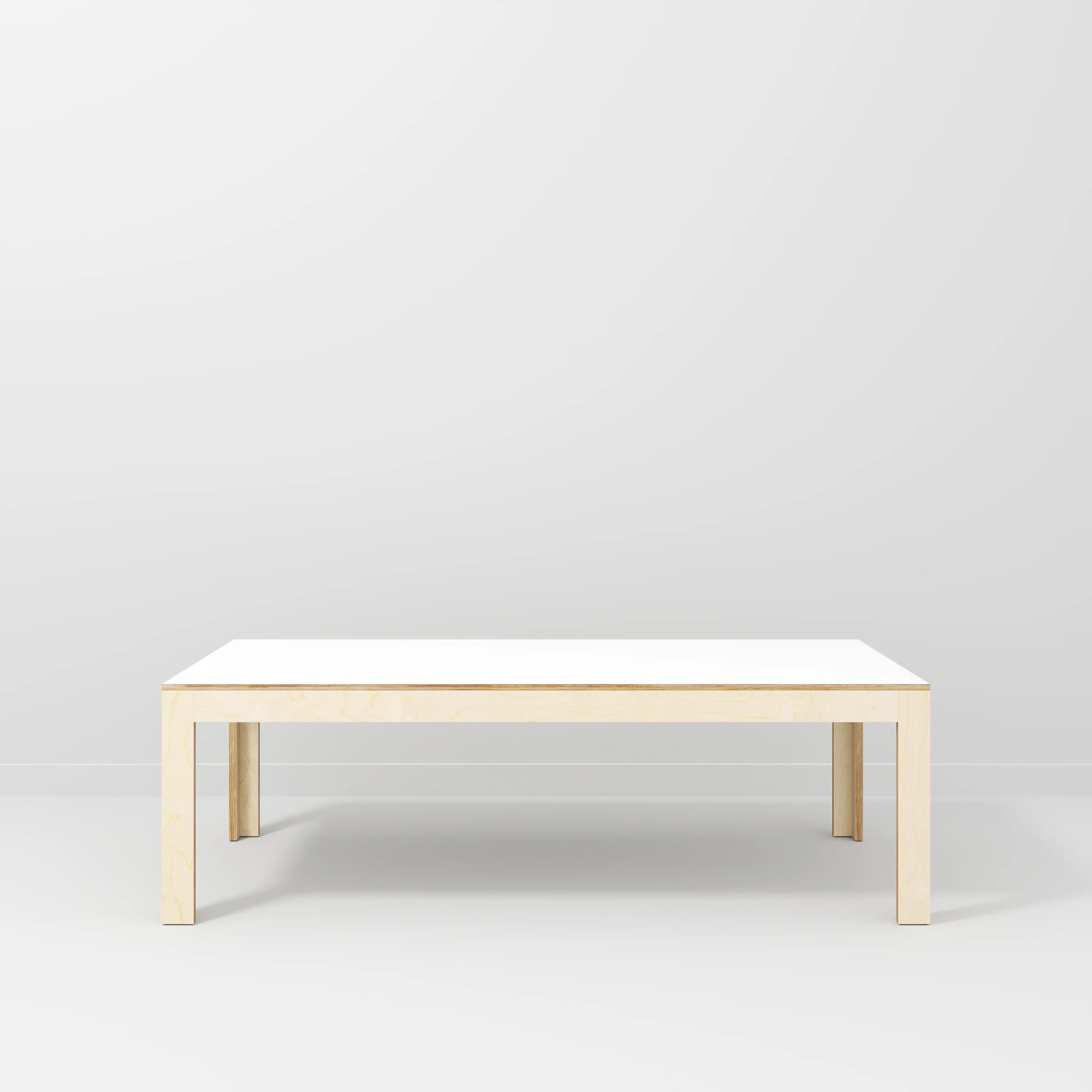 Plywood Table with Solid Frame - Formica White - 2400(w) x 1200(d) x 750(h) - Image 2
