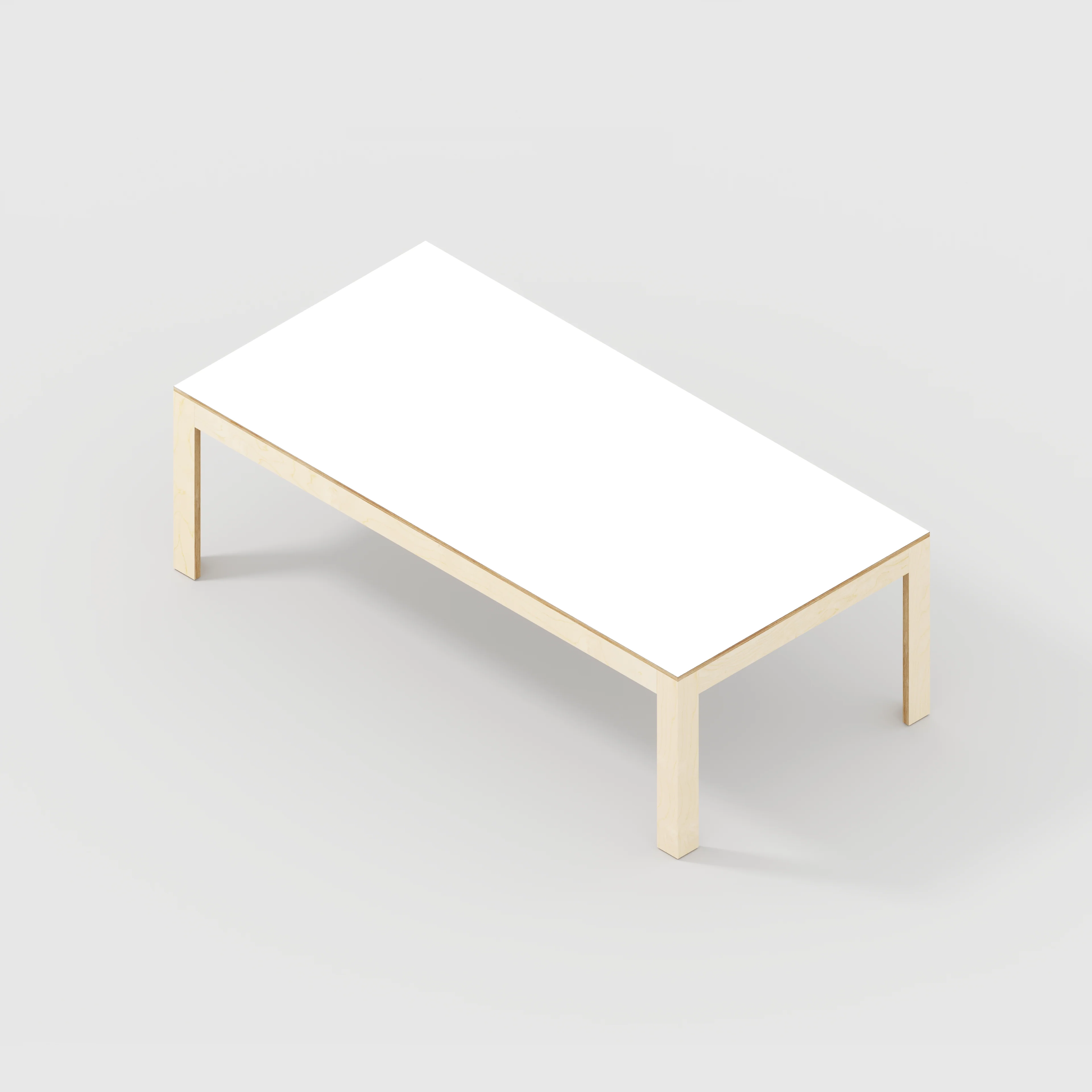 Plywood Table with Solid Frame - Formica White - 2400(w) x 1200(d) x 750(h) - Image 5