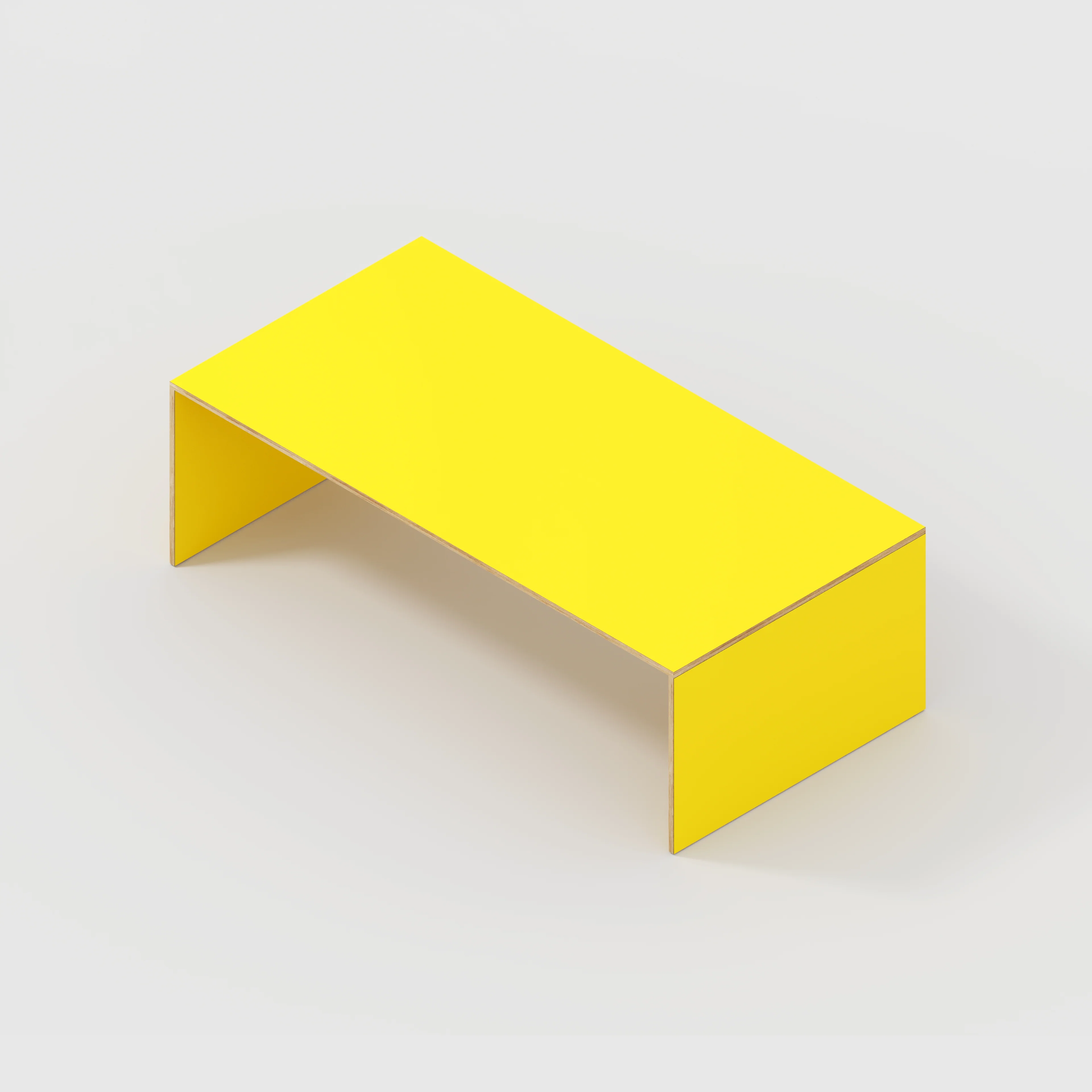 Plywood Table with Solid Sides - Formica Chrome Yellow - 2400(w) x 1200(d) x 750(h) - Image 5