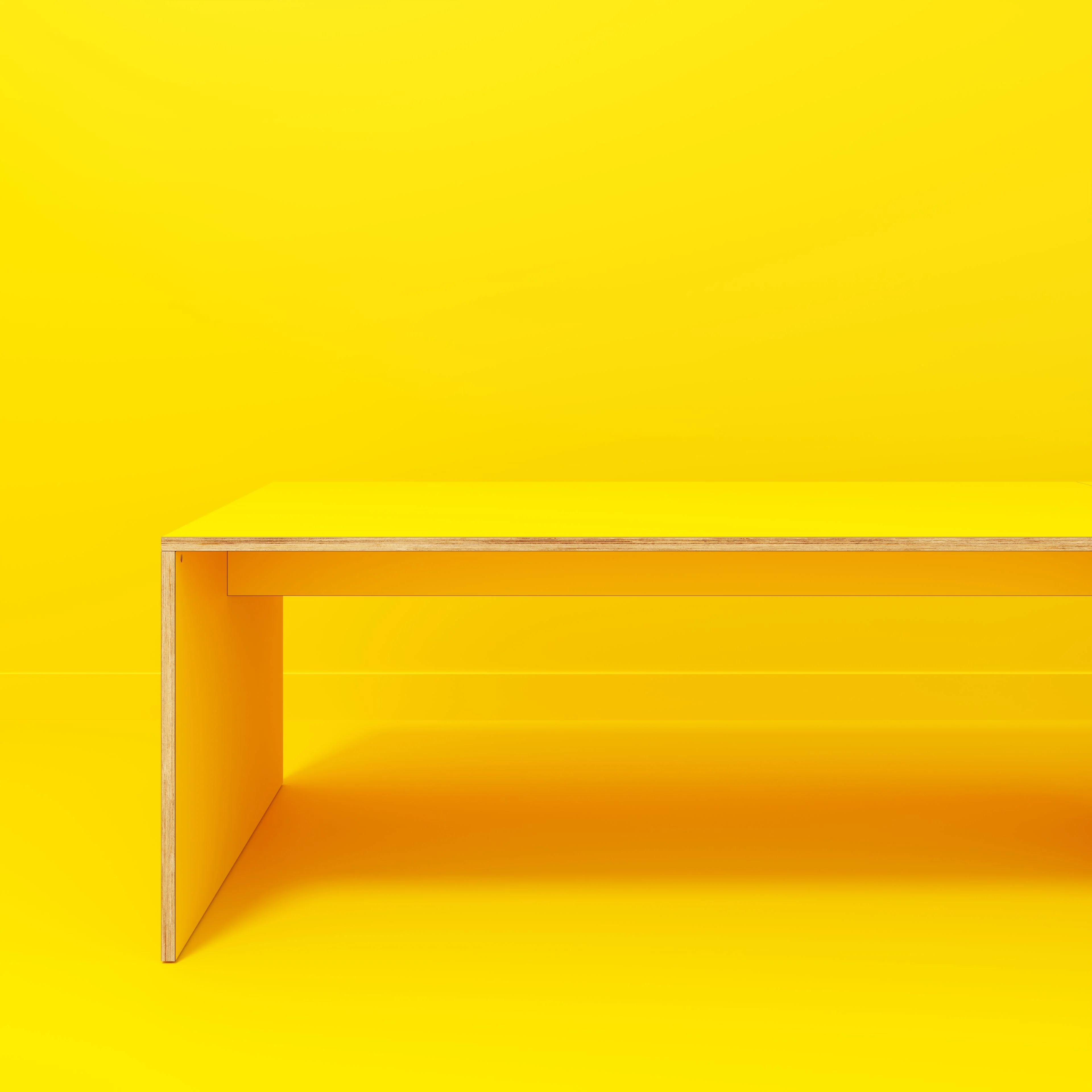 Plywood Table with Solid Sides - Formica Chrome Yellow - 5600(w) x 1000(d) x 750(h) - Image 2