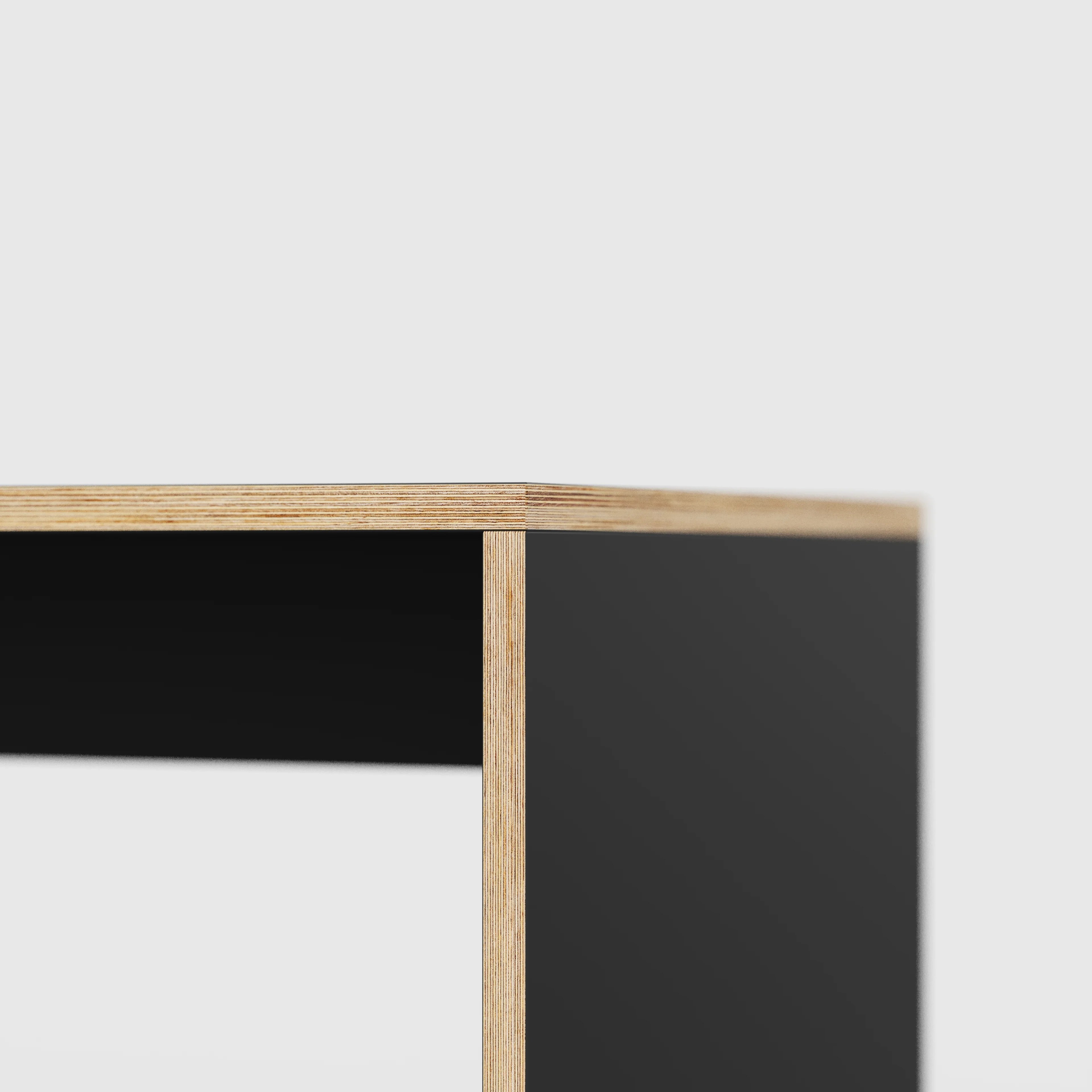 Plywood Table with Solid Sides - Formica Diamond Black - 1600(w) x 800(d) x 750(h) - Image 4