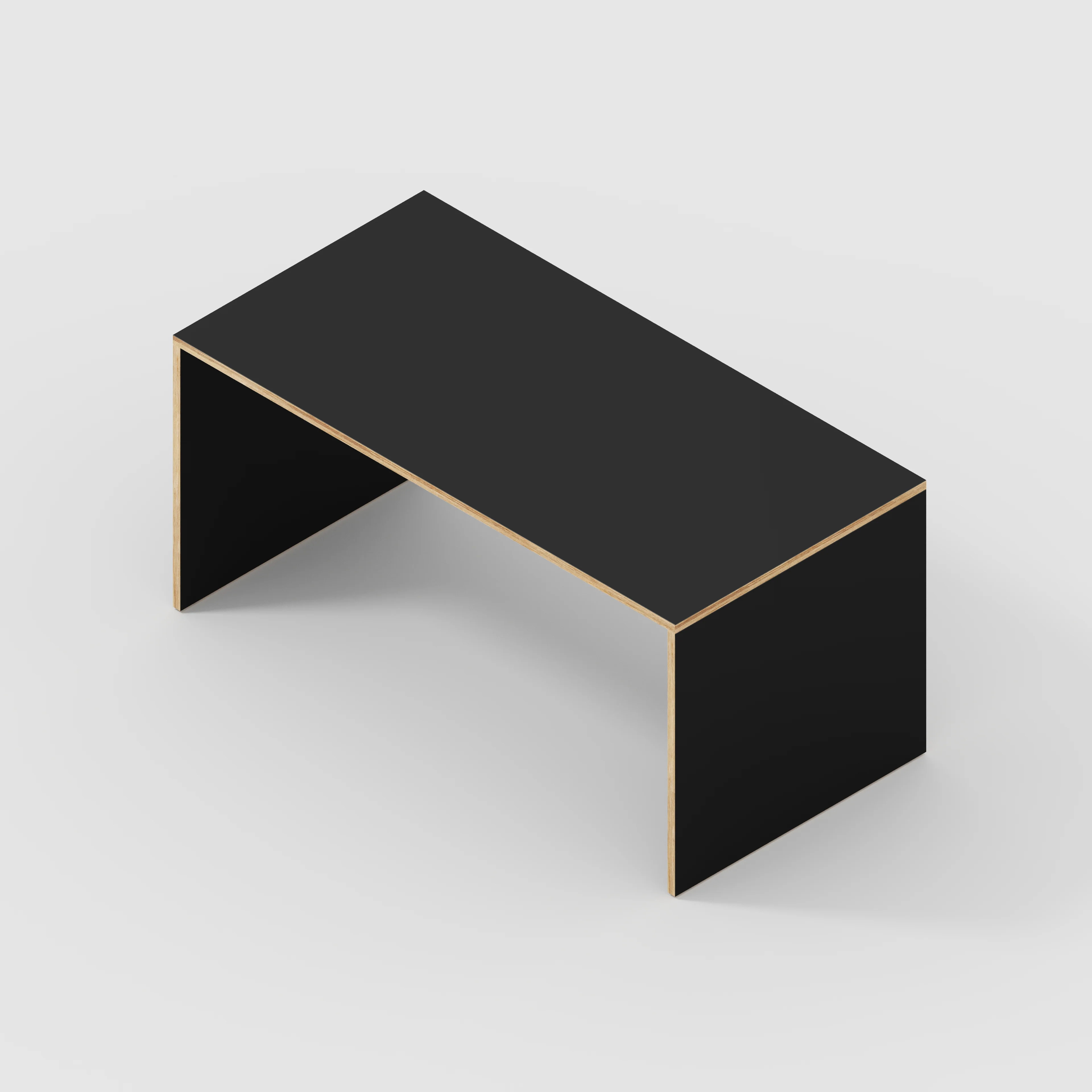 Plywood Table with Solid Sides - Formica Diamond Black - 1600(w) x 800(d) x 750(h) - Image 5