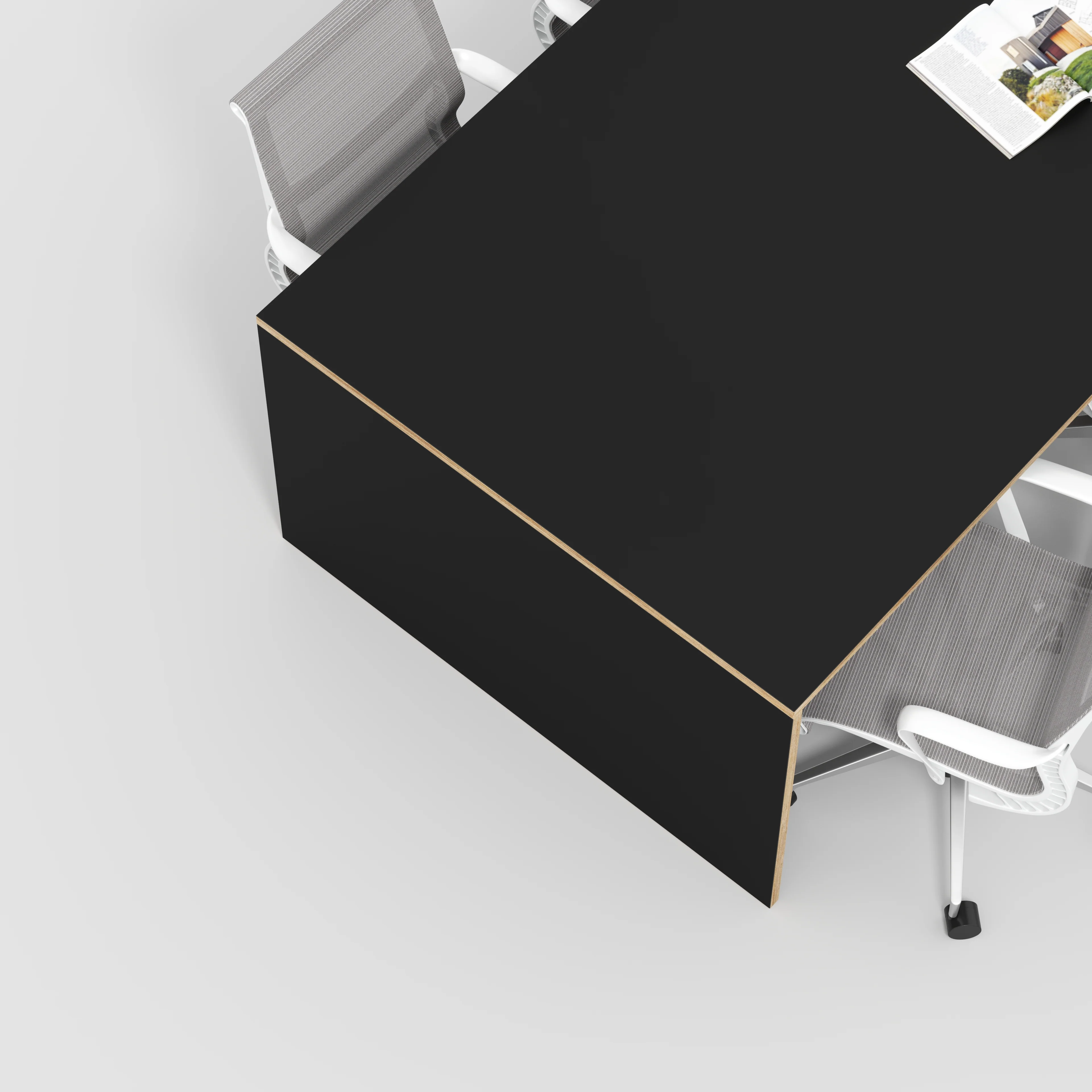 Plywood Table with Solid Sides - Formica Diamond Black - 2400(w) x 1200(d) x 750(h) - Image 3