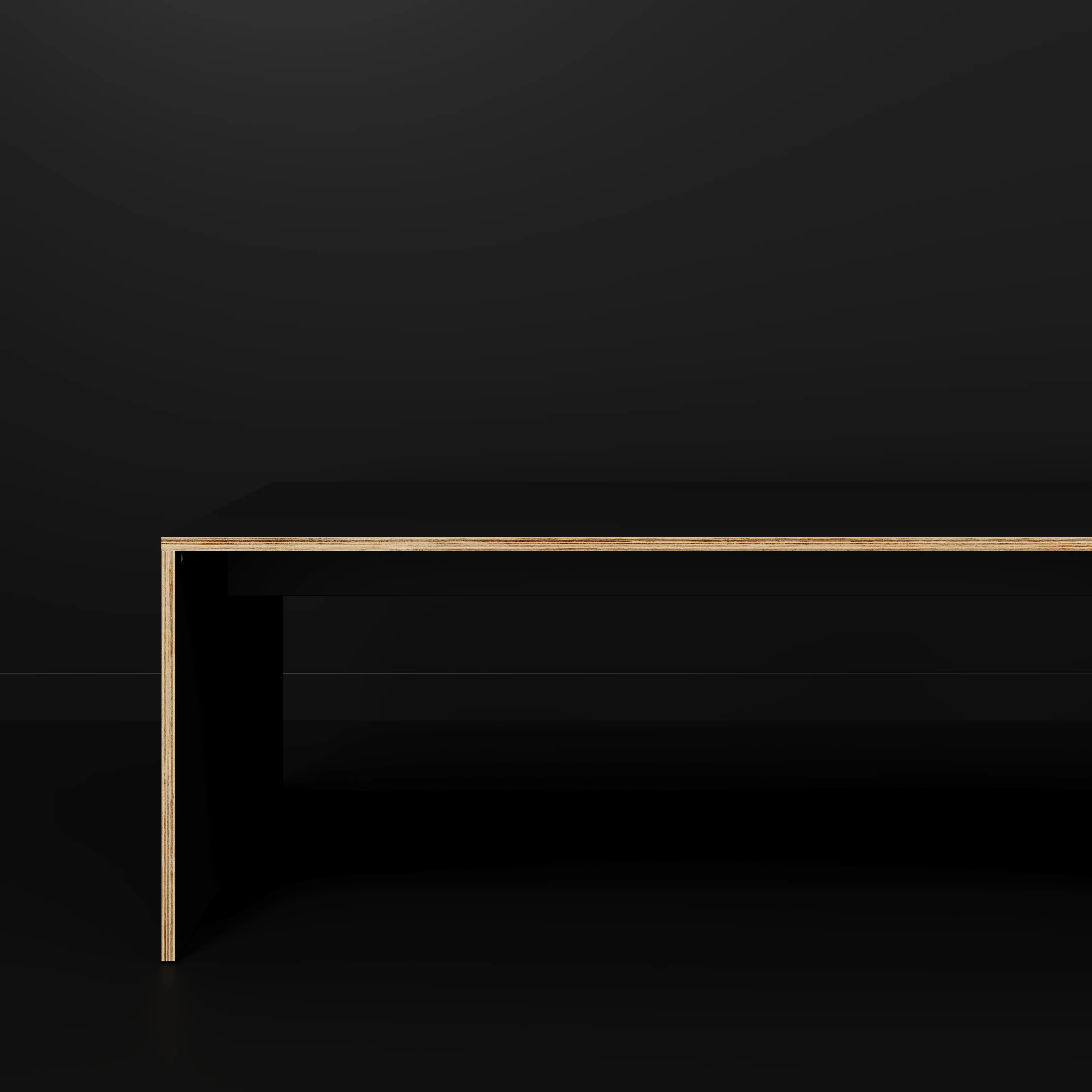 Plywood Table with Solid Sides - Formica Diamond Black - 4000(w) x 1000(d) x 750(h) - Image 2