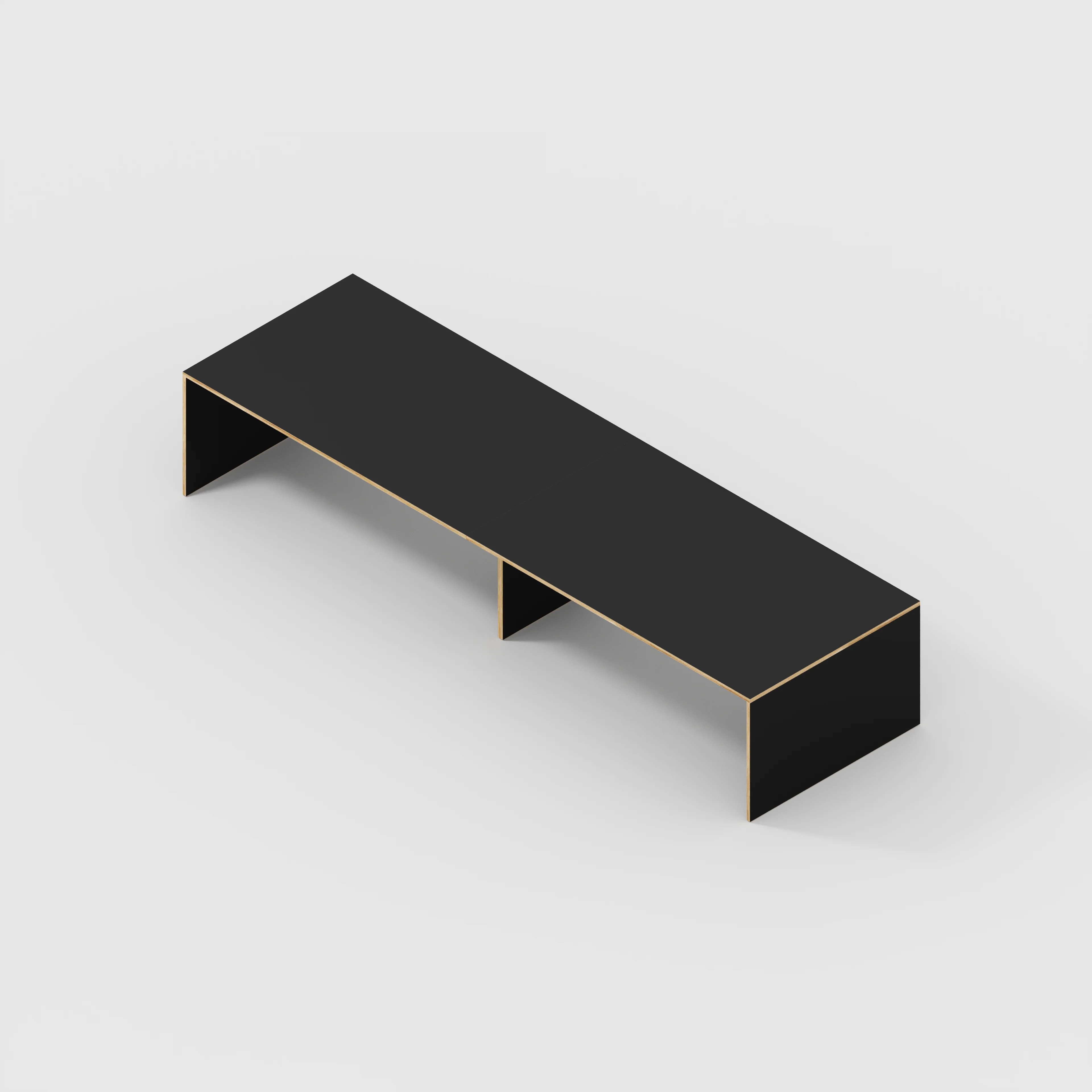 Plywood Table with Solid Sides - Formica Diamond Black - 4000(w) x 1000(d) x 750(h) - Image 5