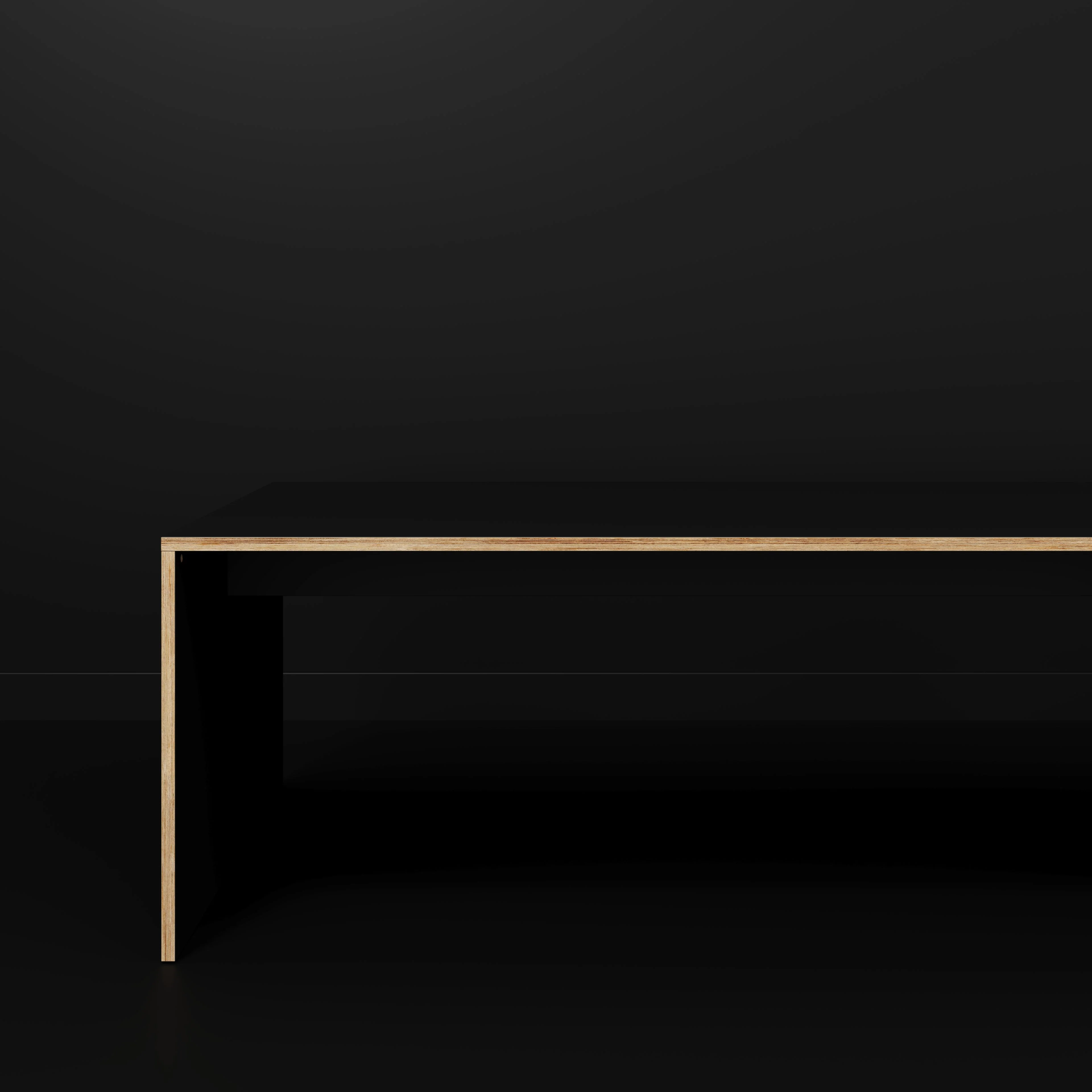 Plywood Table with Solid Sides - Formica Diamond Black - 5600(w) x 1000(d) x 750(h) - Image 2