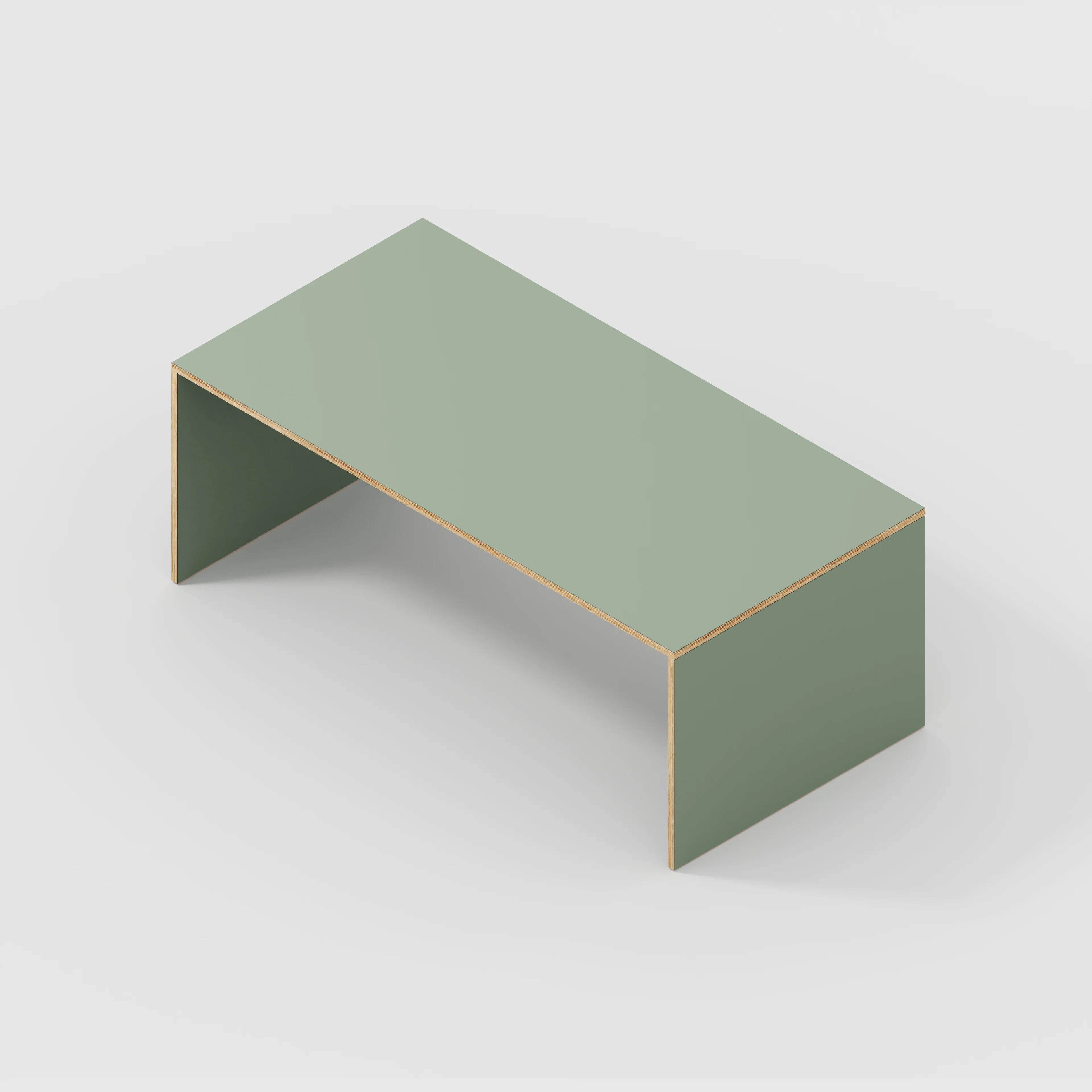 Plywood Table with Solid Sides - Formica Green Slate - 2000(w) x 1000(d) x 750(h) - Image 5