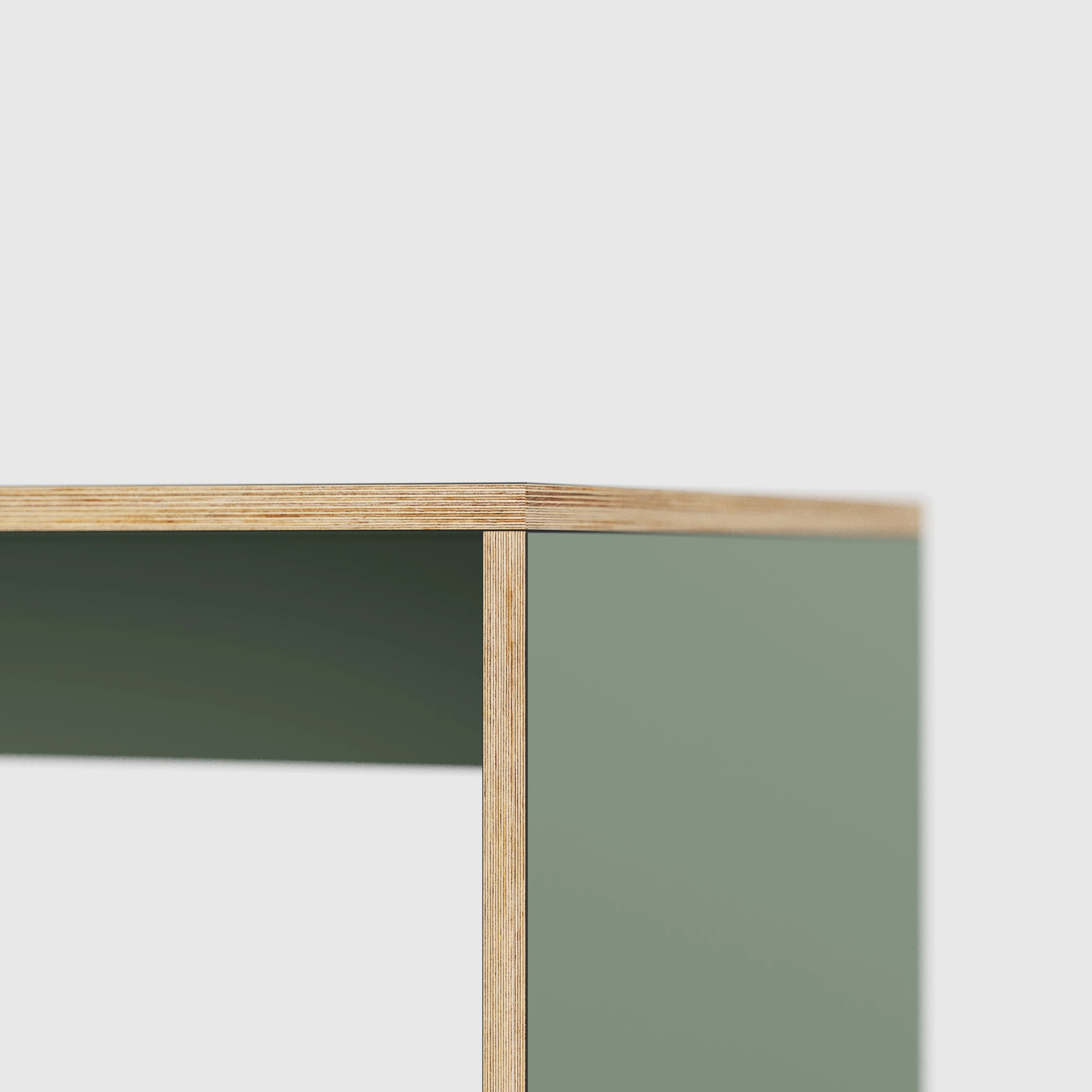 Plywood Table with Solid Sides - Formica Green Slate - 5600(w) x 1000(d) x 750(h) - Image 4
