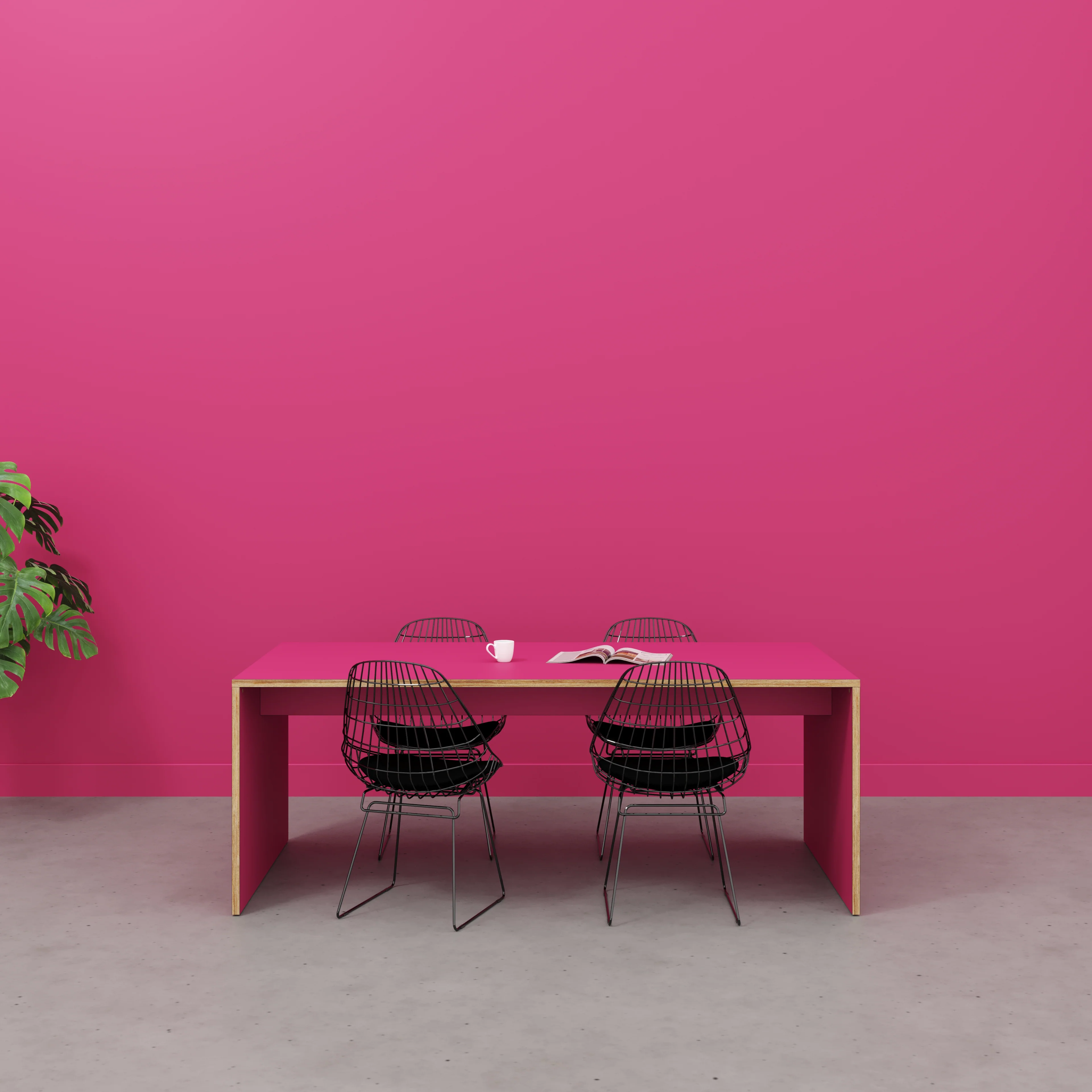 Plywood Table with Solid Sides - Formica Juicy Pink - 2000(w) x 1000(d) x 750(h) - Image 2