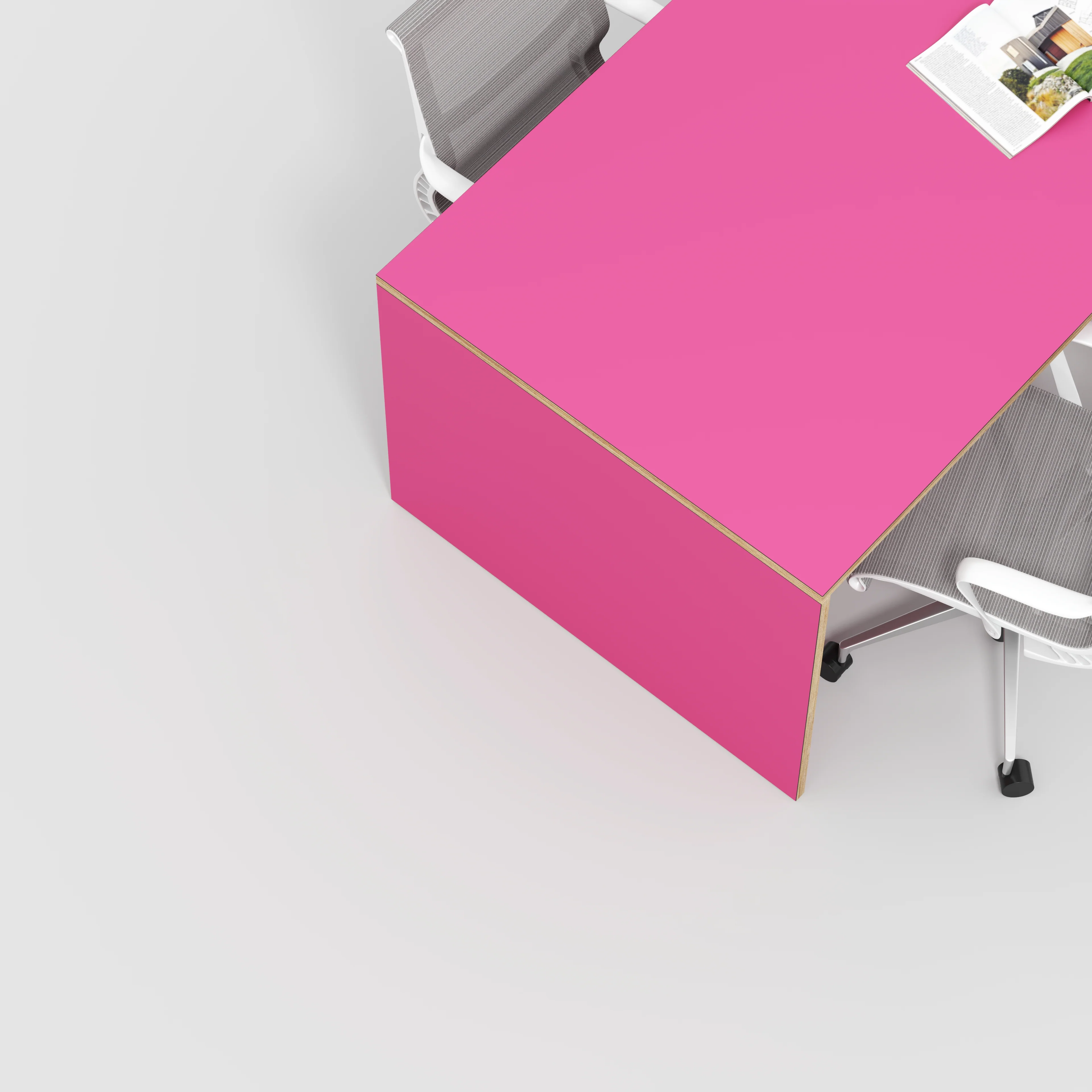 Plywood Table with Solid Sides - Formica Juicy Pink - 2000(w) x 1000(d) x 750(h) - Image 3