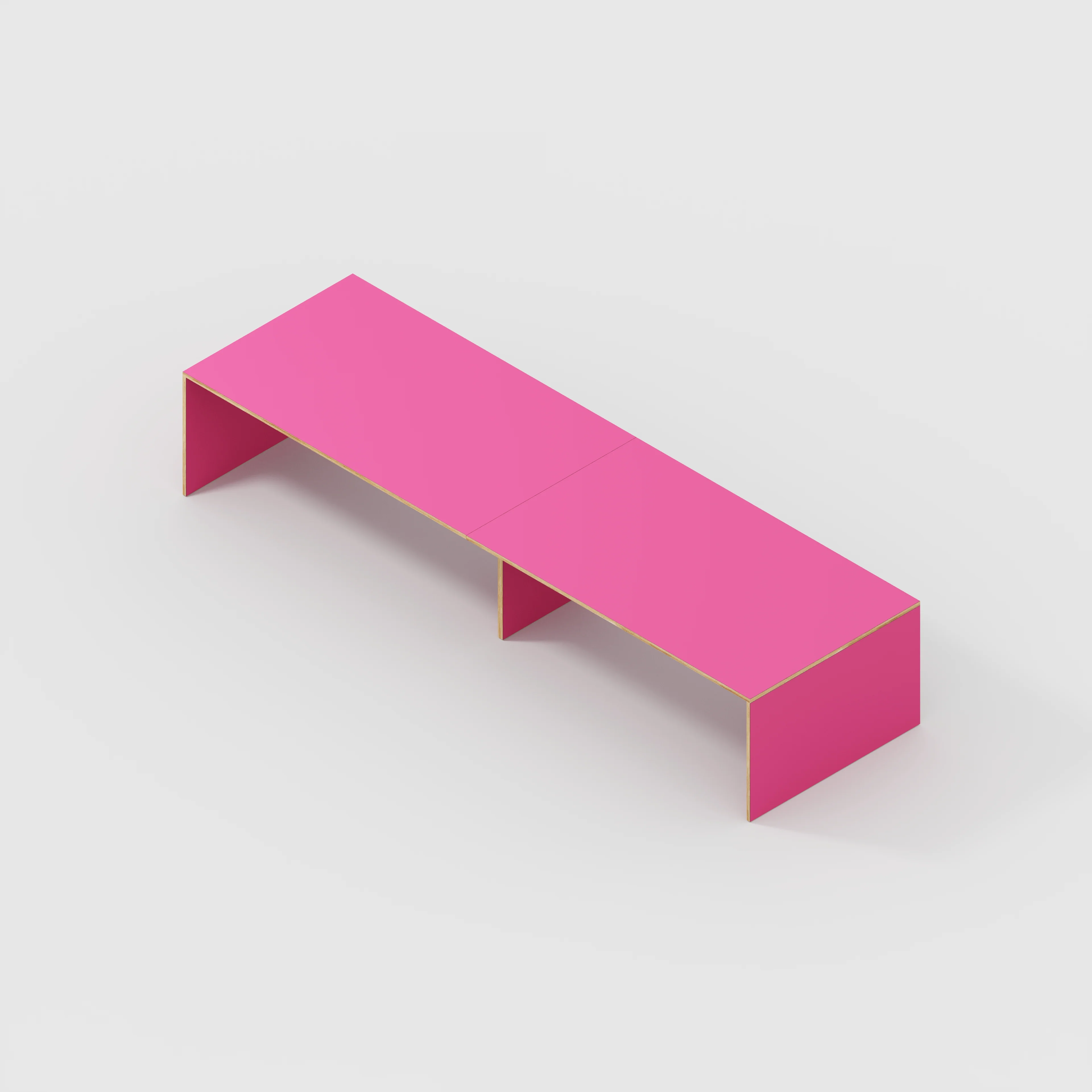 Plywood Table with Solid Sides - Formica Juicy Pink - 4000(w) x 1000(d) x 750(h) - Image 5