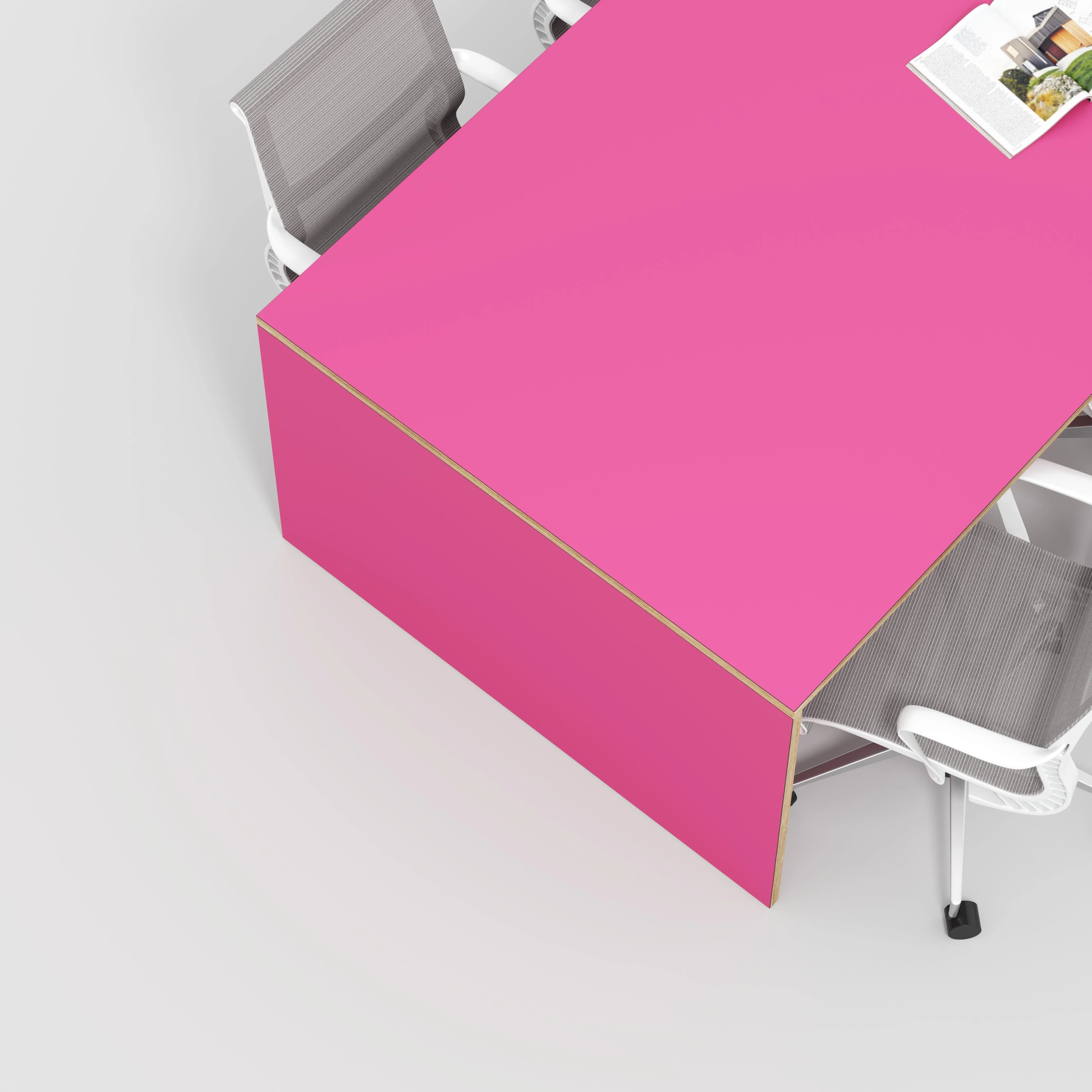 Plywood Table with Solid Sides - Formica Juicy Pink - 5600(w) x 1000(d) x 750(h) - Image 3
