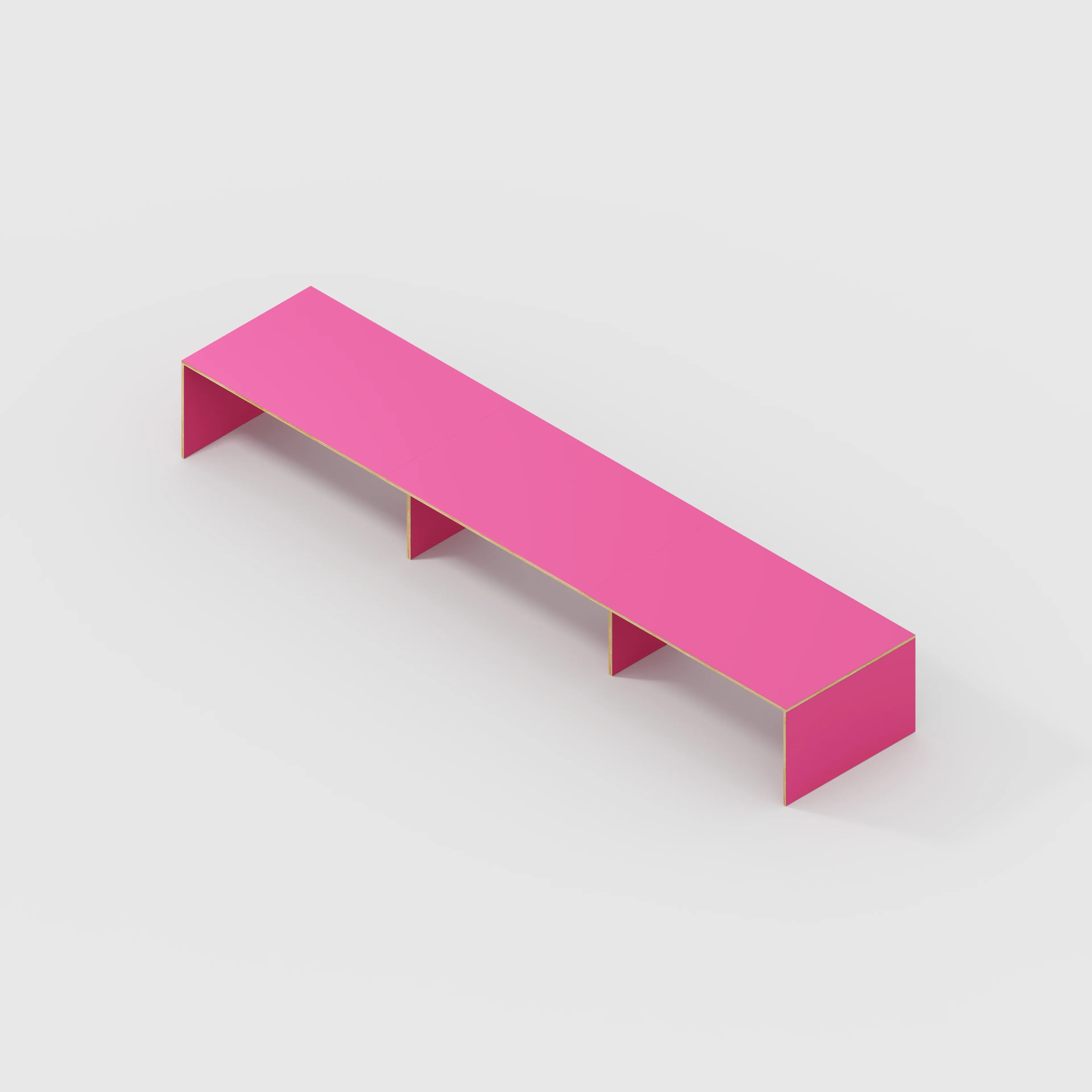 Plywood Table with Solid Sides - Formica Juicy Pink - 5600(w) x 1000(d) x 750(h) - Image 5