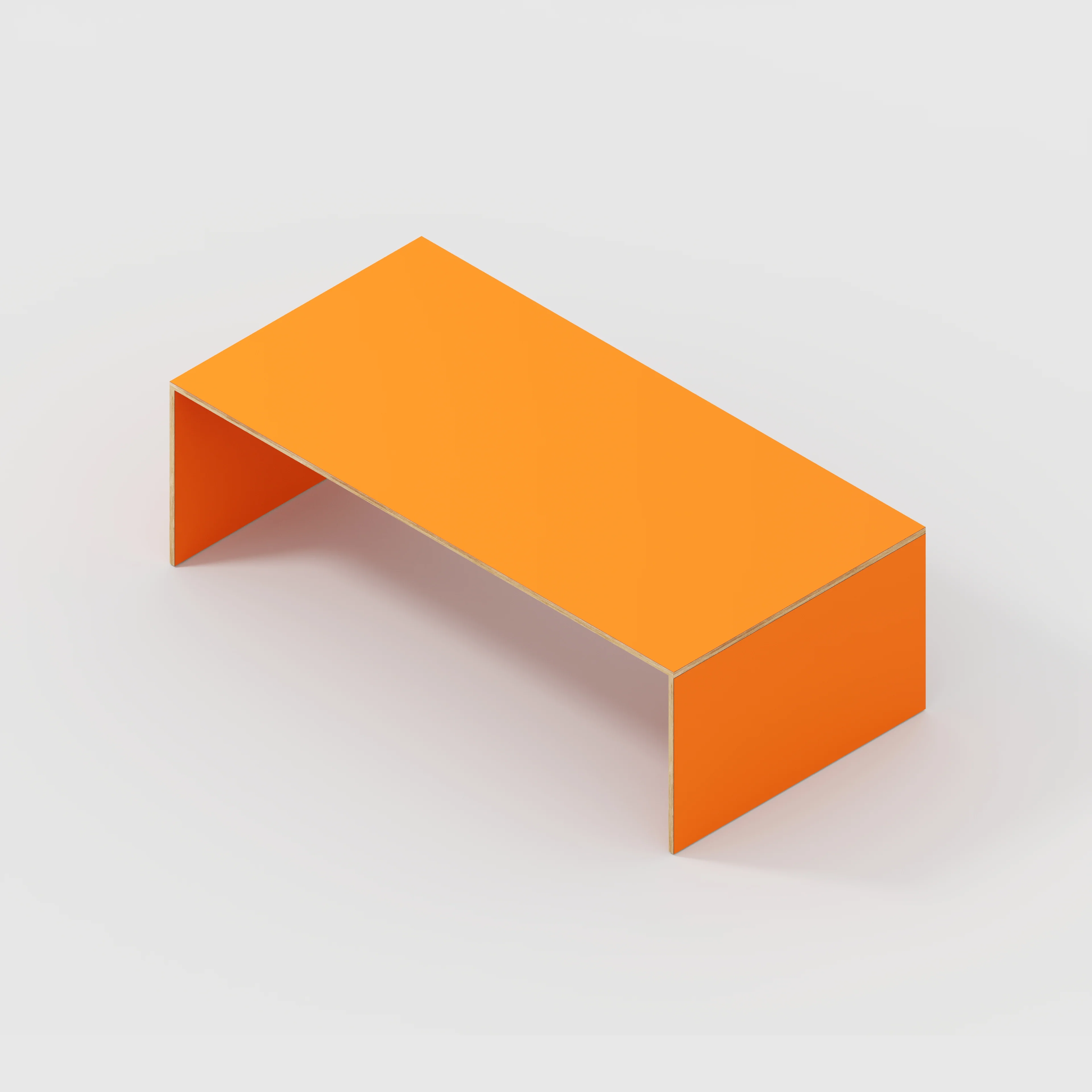 Plywood Table with Solid Sides - Formica Levante Orange - 2400(w) x 1200(d) x 750(h) - Image 5