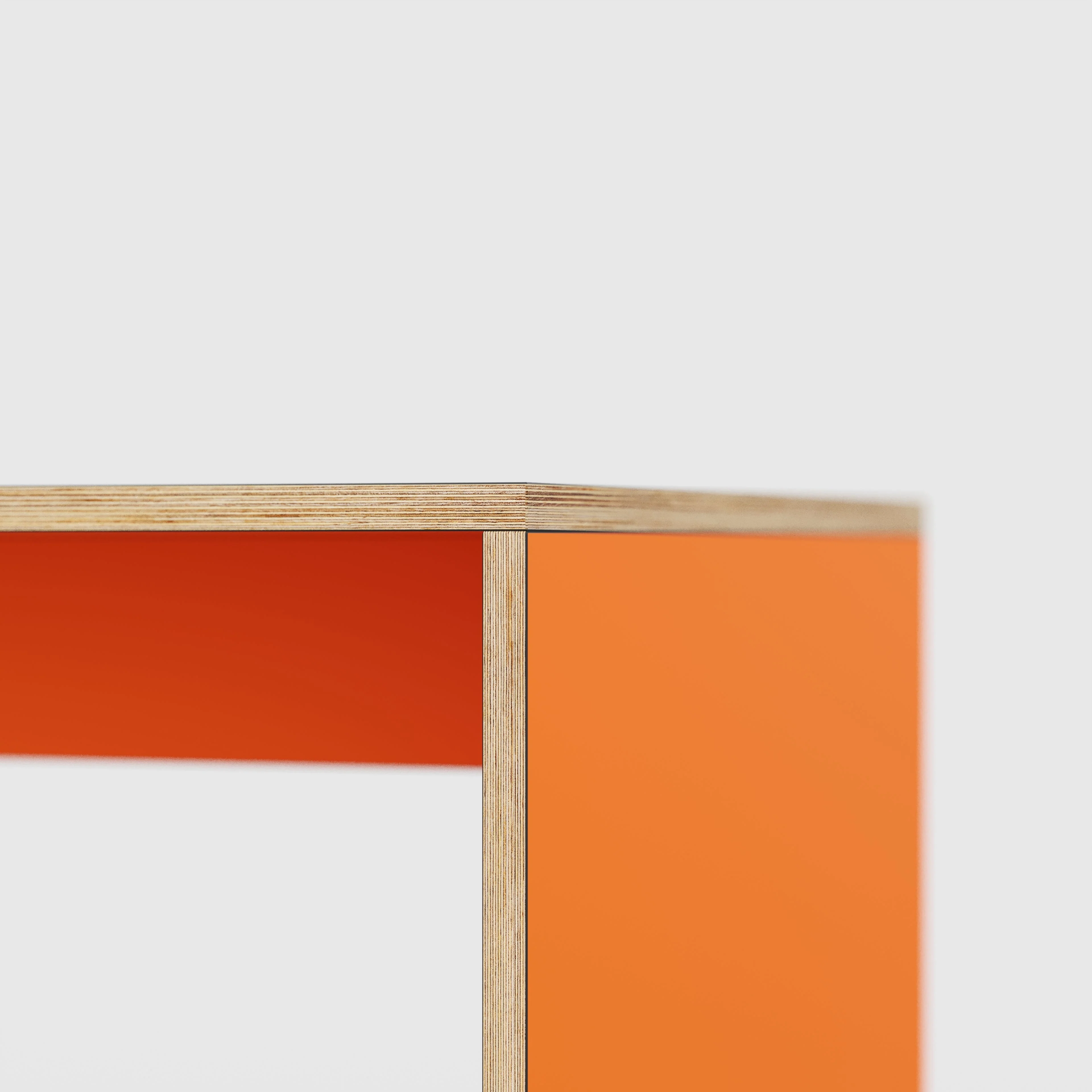 Plywood Table with Solid Sides - Formica Levante Orange - 5600(w) x 1000(d) x 750(h) - Image 4
